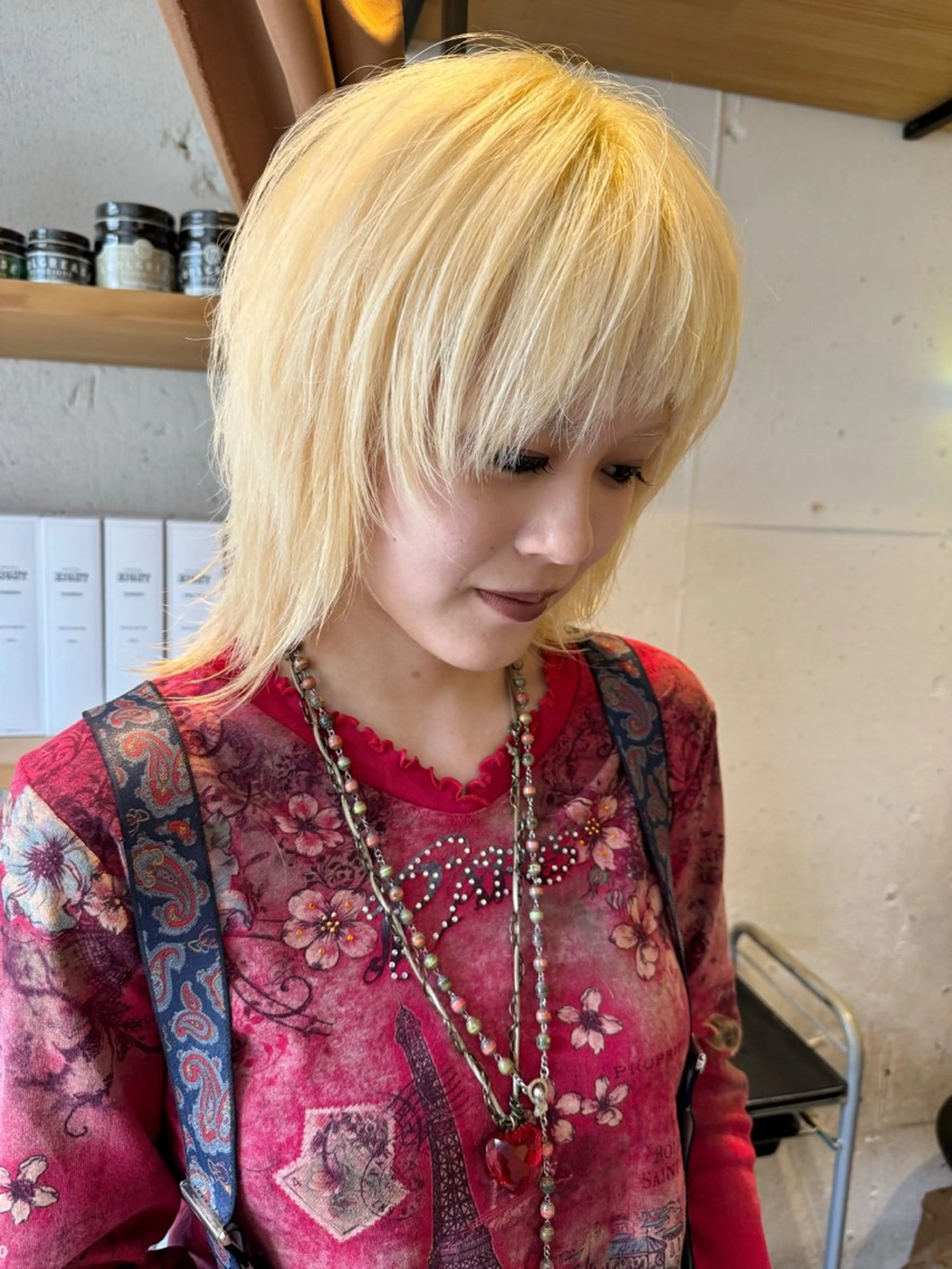 ミディアム カラー カット ヘアカラー トリートメント 🎈馬場佑馬/ スパイラルパーマ🎈のヘアスタイル