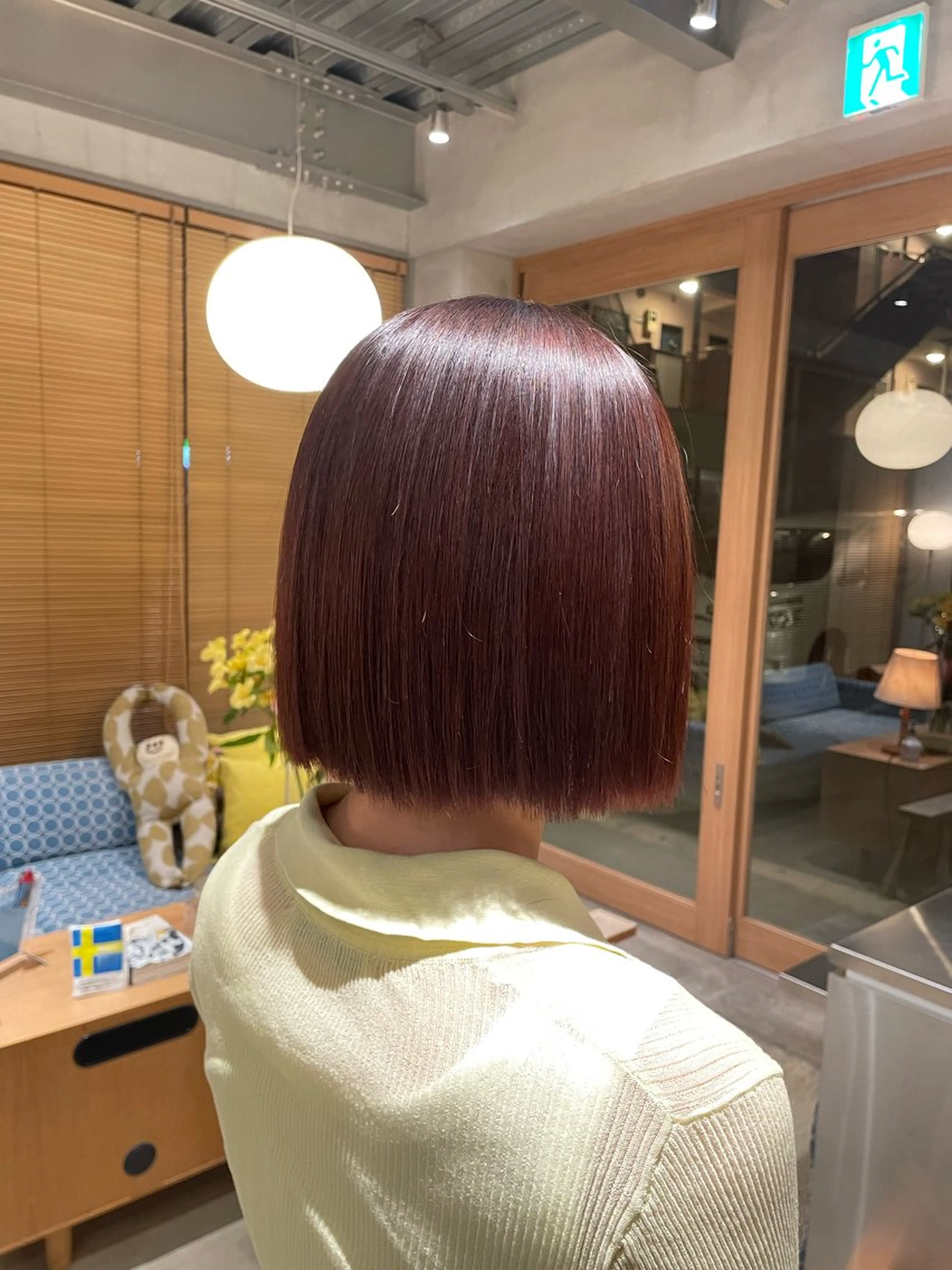 ミディアム カラー ブラウンカラー カシス 樋口 花穂のヘアスタイル
