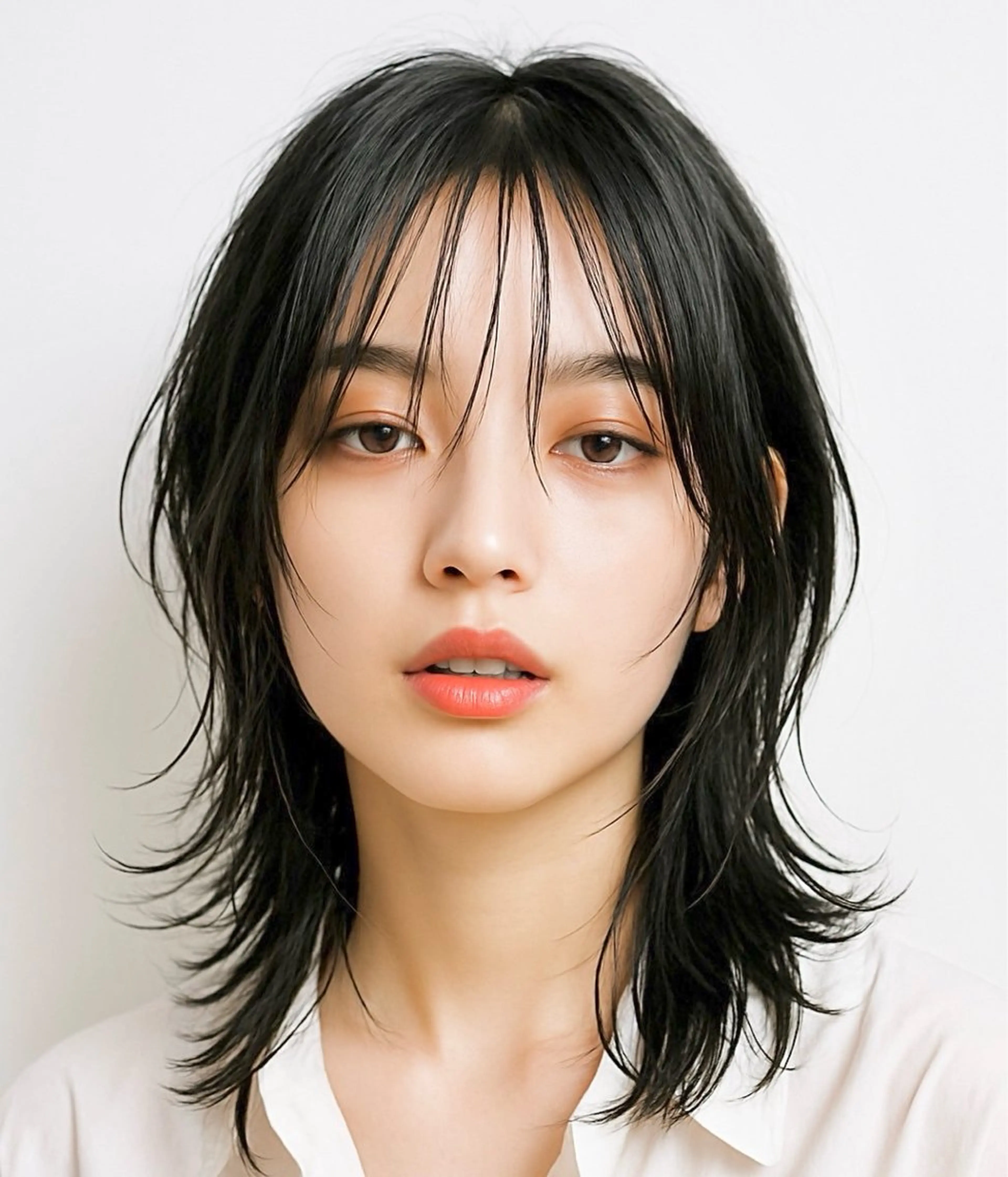 ミディアム カット うる艶ワンカラー/ 似合わせ　中野拓侍のヘアスタイル