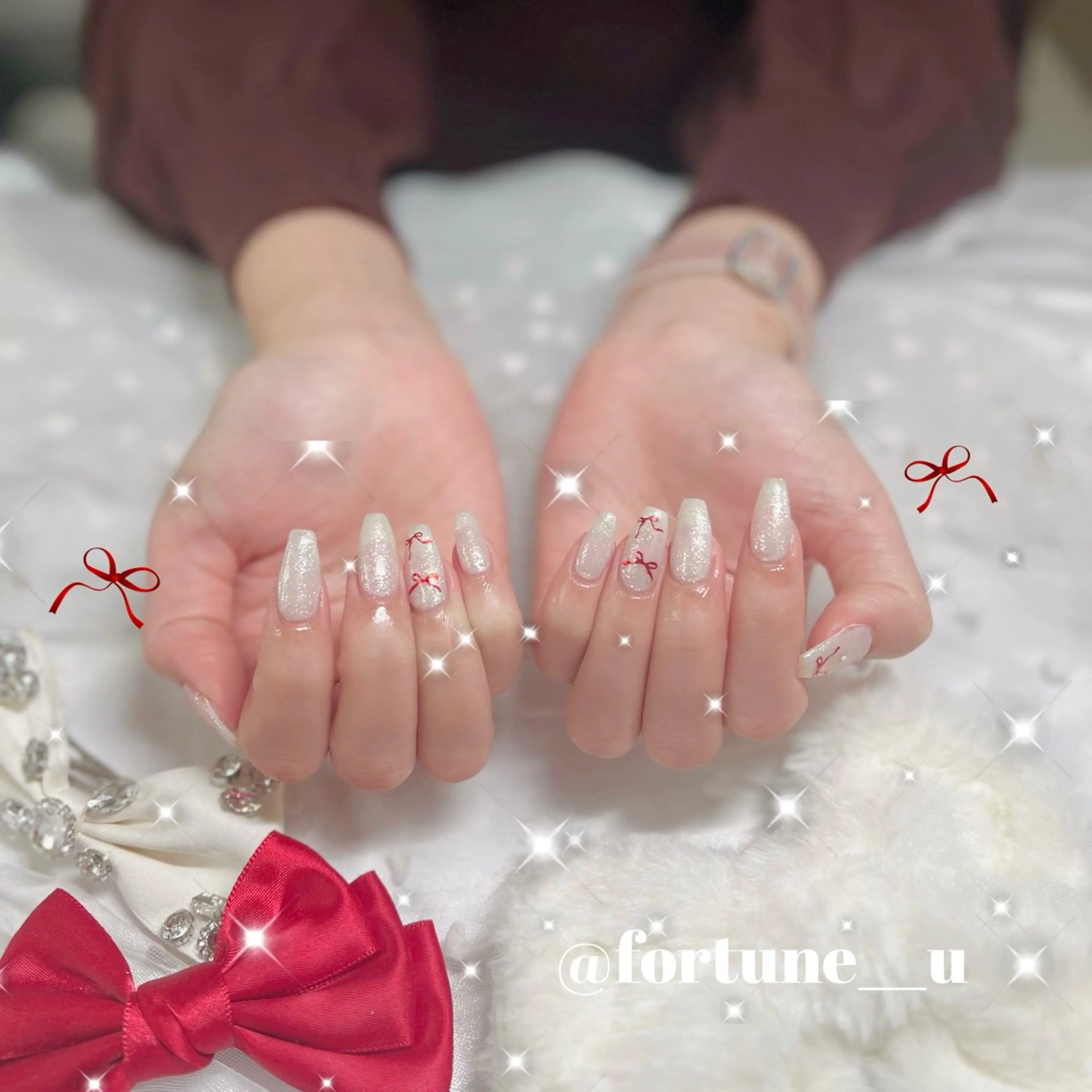 ネイル チークネイル ガーリー 韓国ネイル 水色 オフィスネイル ハンドネイル 1/15空✩.*💜 Yuuna💜のネイルデザイン