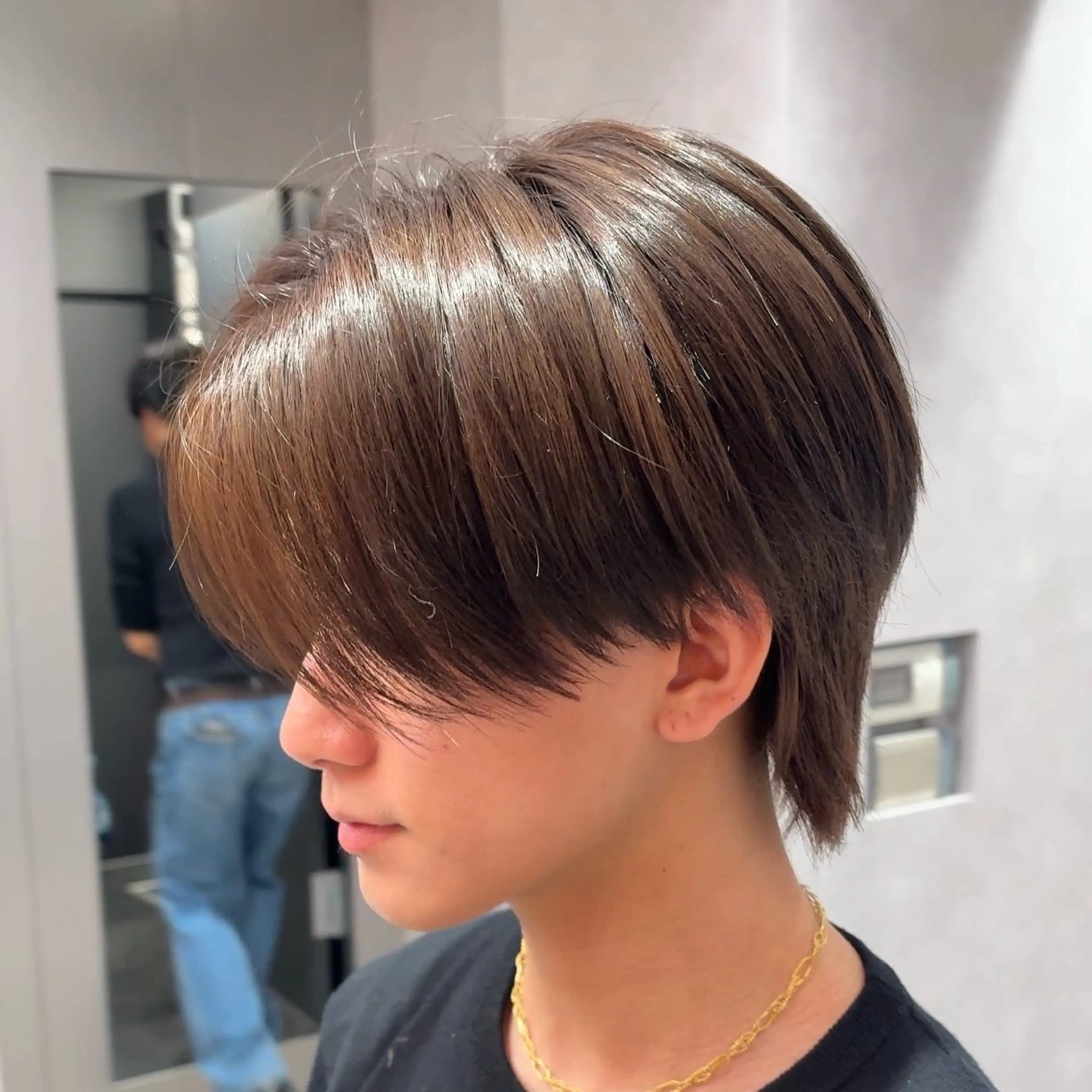 ショート カット 縮毛矯正 💎センターパート /新宿/モリオのヘアスタイル