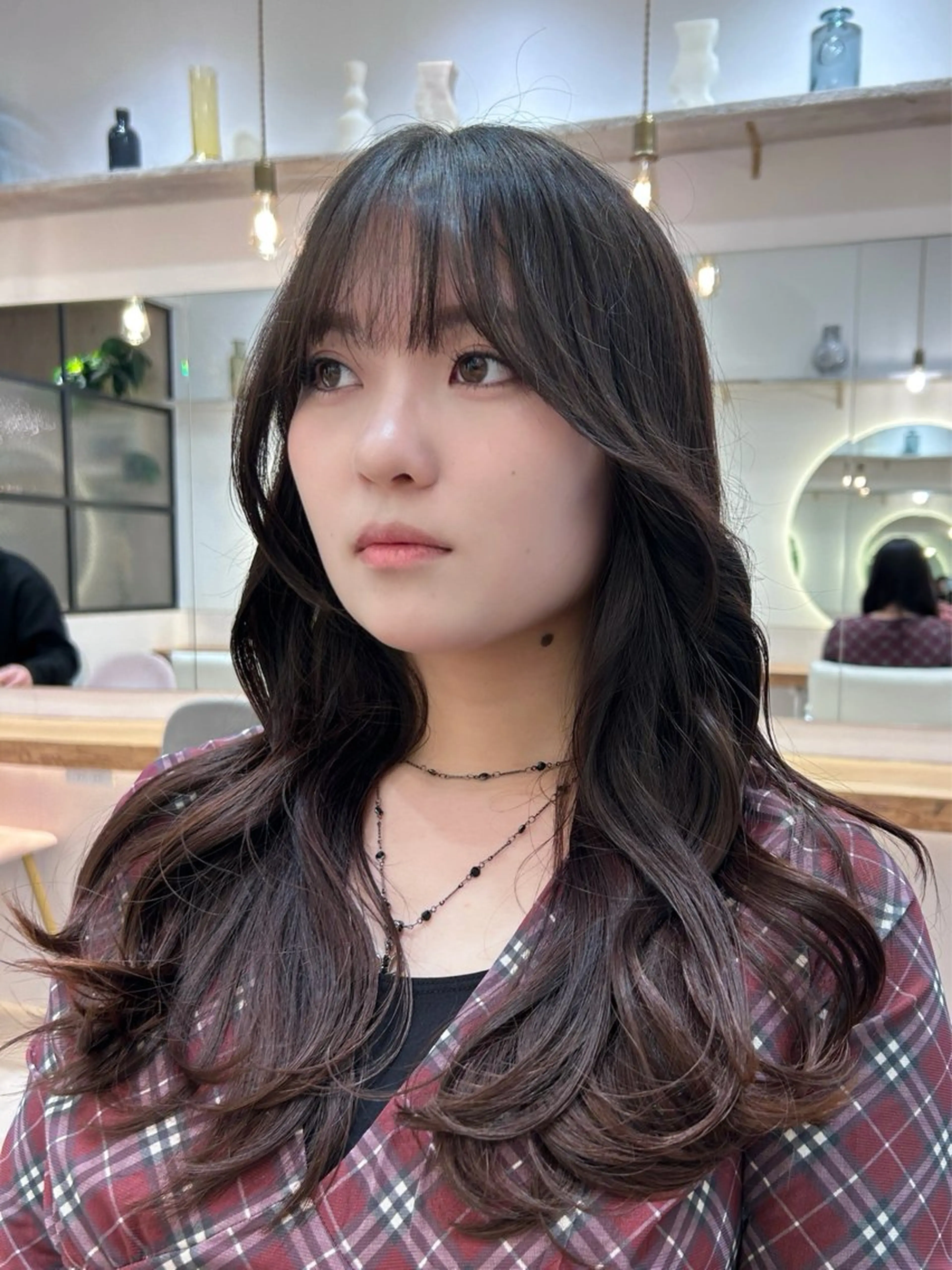 セミロング くびれヘア 韓国風ヘア レイヤーカット カット トリートメント ボブ/レイヤーボブ/ 髪質改善/梶川 夏季のヘアスタイル