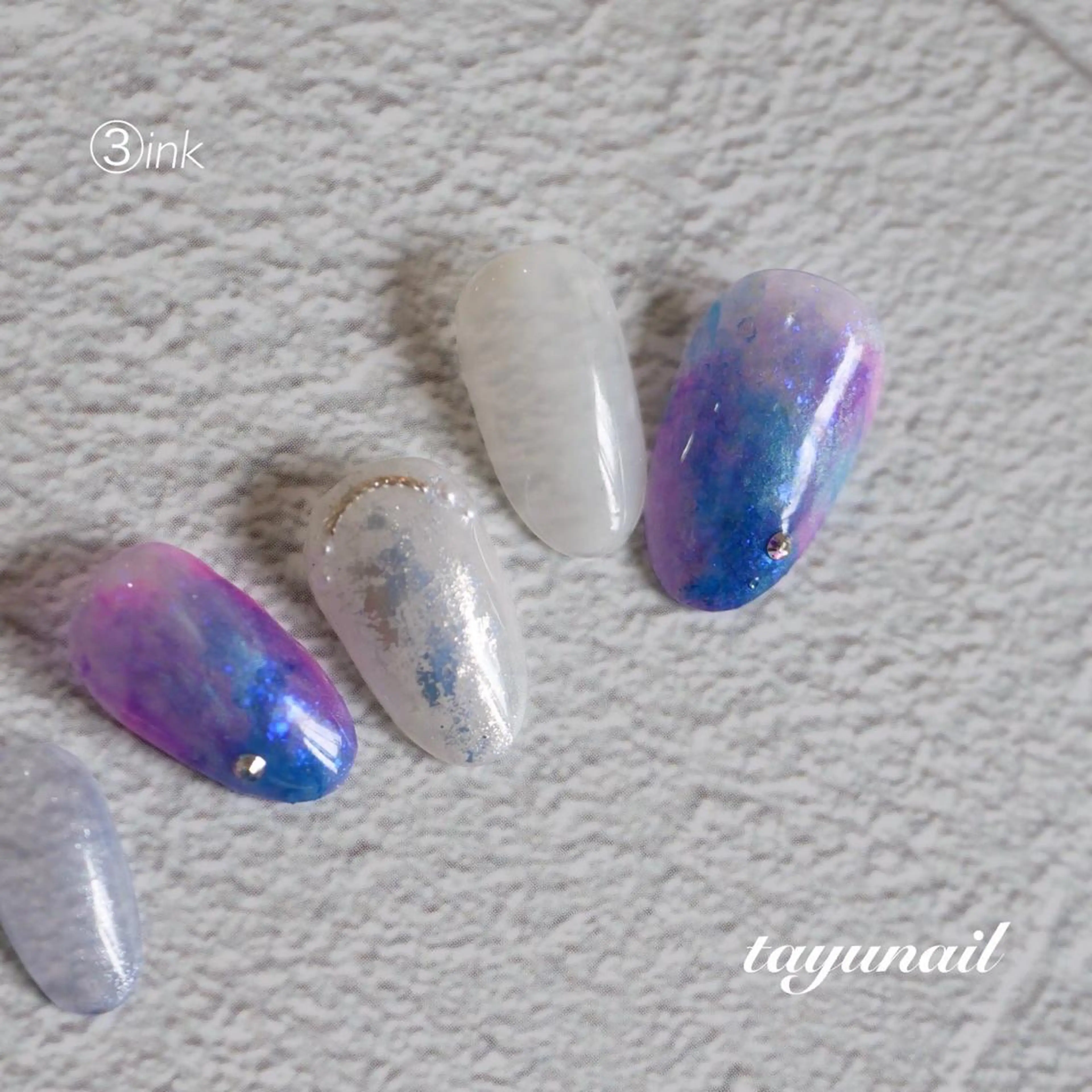 ネイル アートネイル ブルー フットネイル ジェルネイル パラジェル ネイルサロン・ネイルスクール　たゆnail所属・ネイルサロン 【たゆnail】のネイルデザイン