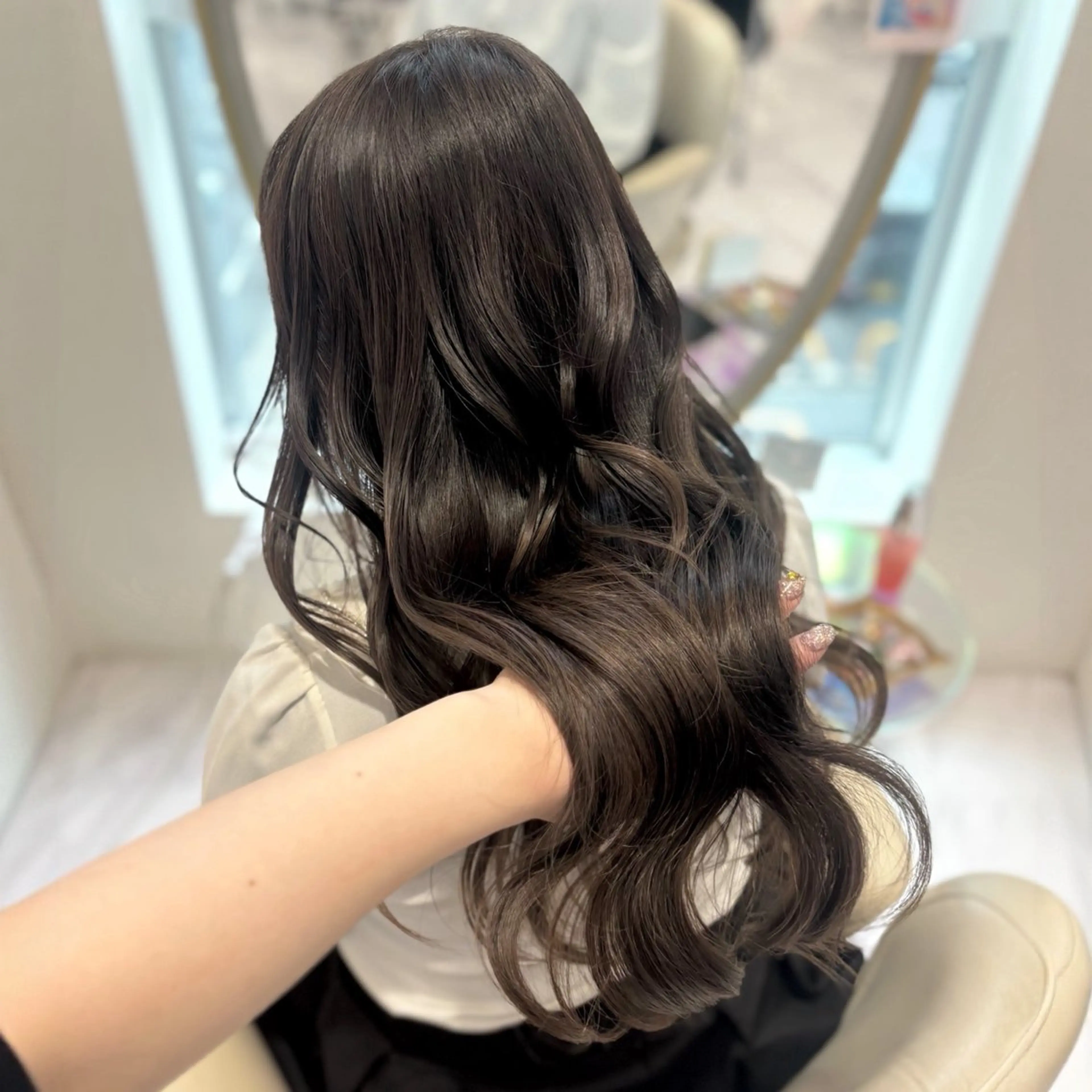 ロング カラー ベージュカラー ブリーチ ブリーチなしカラー オリーブベージュ Ayu🍯/名駅/ブ リーチカラー/ヘアメのヘアスタイル