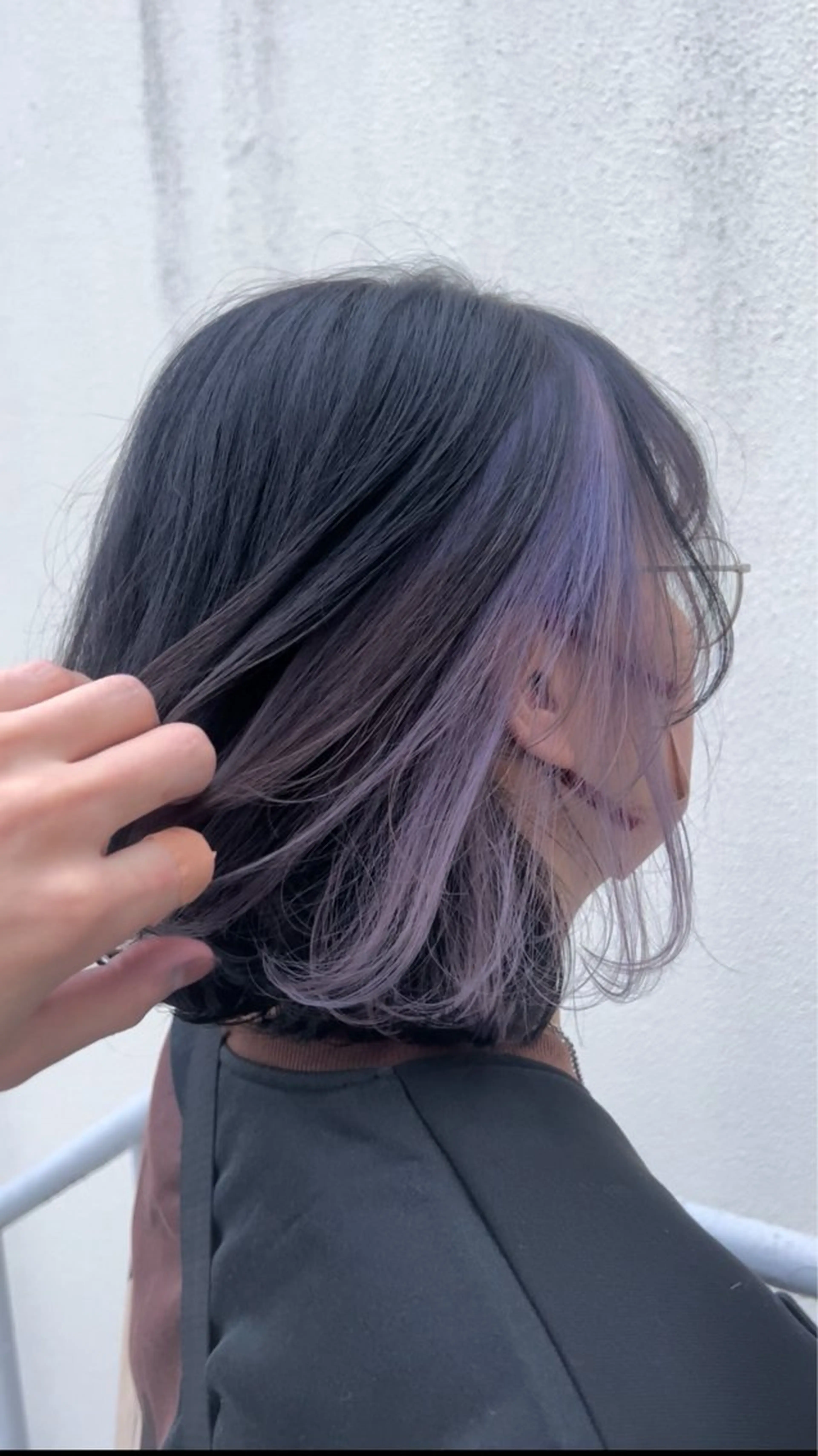 ショート カラー ブロンド ラベンダーカラー ボブ 顔周りカット レイヤーカット 大人メンズパーマ /石川瑠青のヘアスタイル