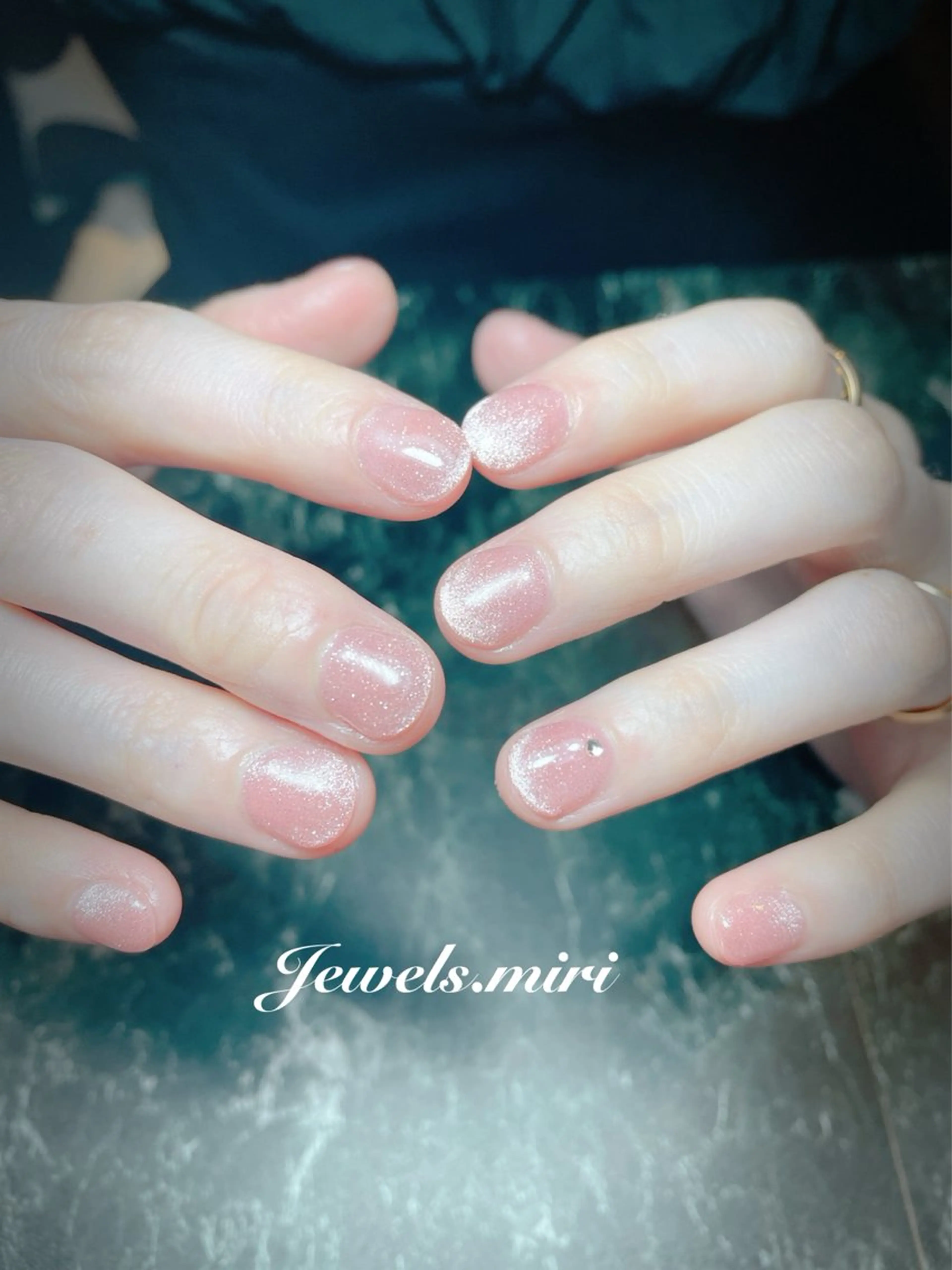 ネイル フレンチネイル マグネットネイル マグネットフレンチ オフィスネイル ピンク Jewels nail lily 白楽所属・ネイルサロン Jewels Mのネイルデザイン