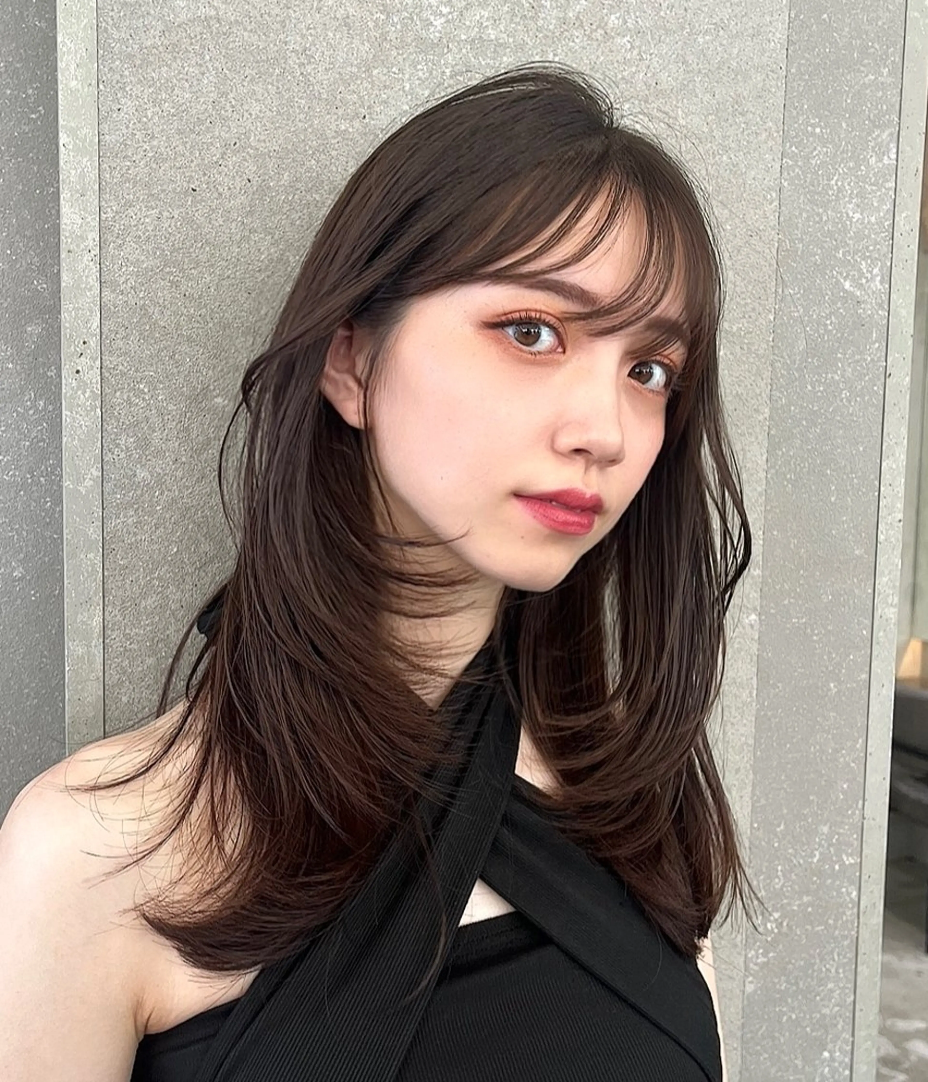 ミディアム カラー レイヤーカット 山崎/ボブ縮毛矯正 レイヤー髪質改善のヘアスタイル