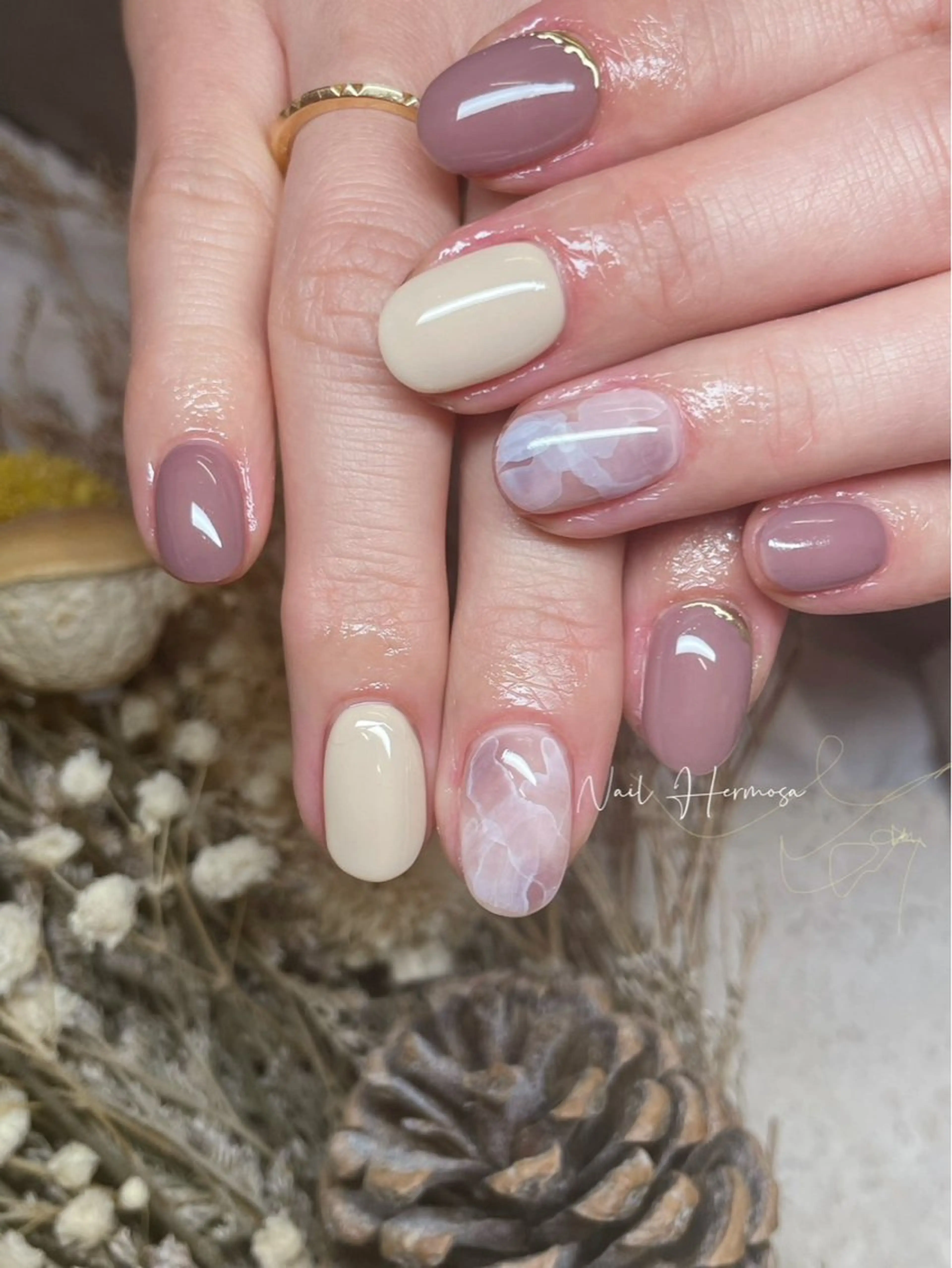 ネイル 長さ出し フラッシュネイル フットネイル ジェルネイル マグネットネイル ハンドネイル エルモサ YURIKAのネイルデザイン