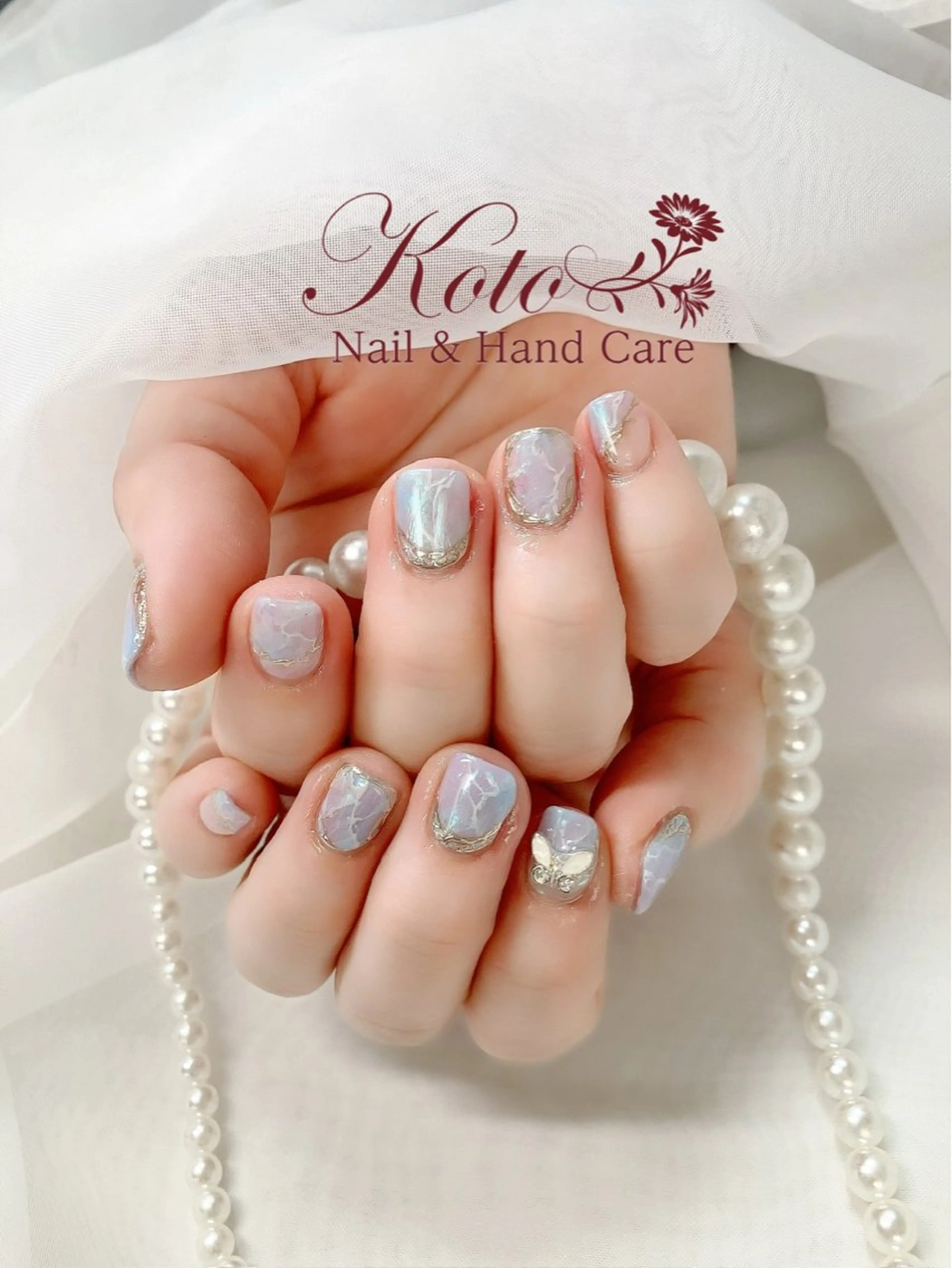 ネイル 長さ出し ジェルネイル 大理石ネイル(マーブル) 持ち込み ニュアンスネイル Risa ネイルサロンKOTOのネイルデザイン