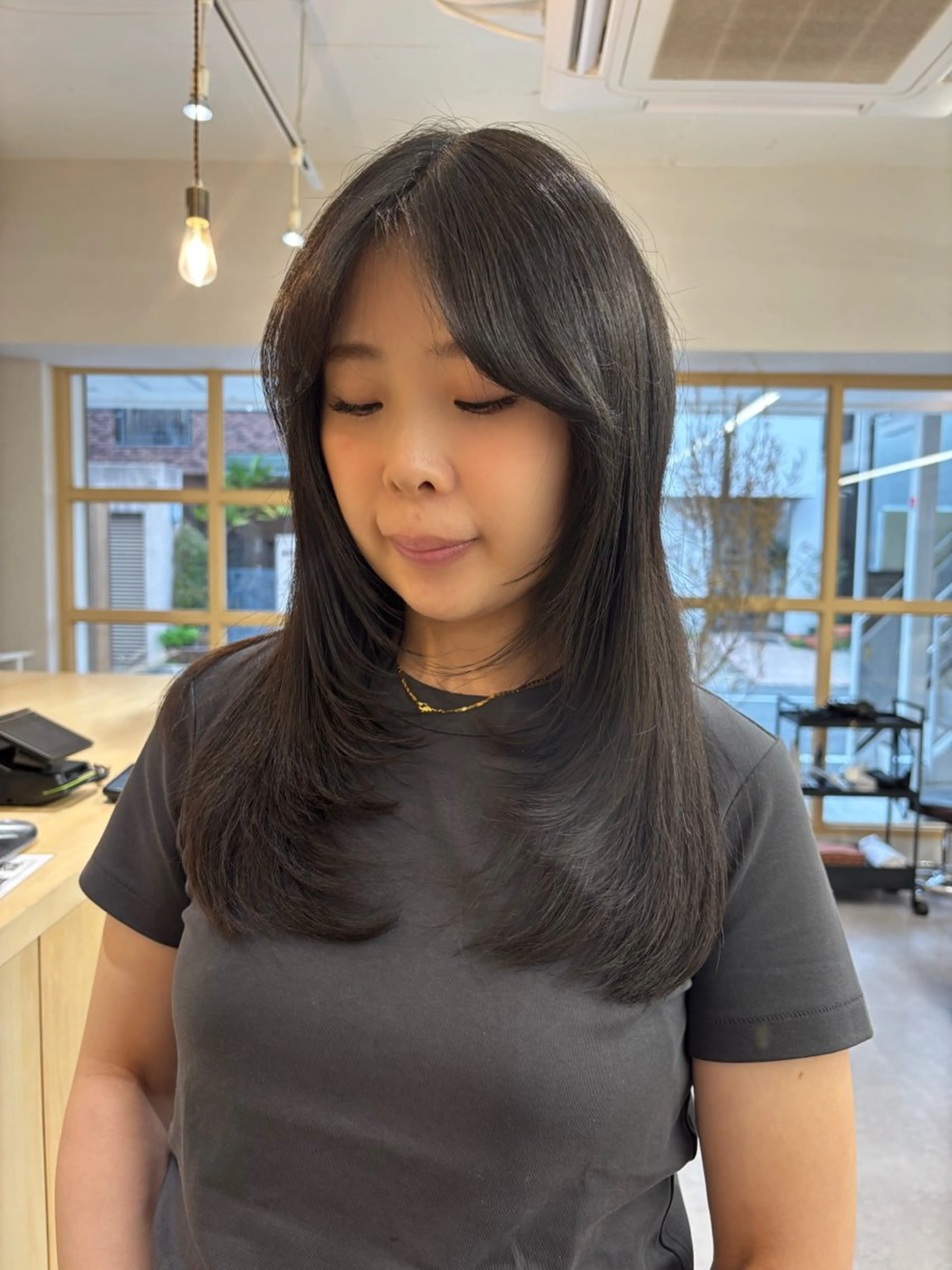 ロング 顔周りカット カット ボブ/ベージュ /MIYUのヘアスタイル