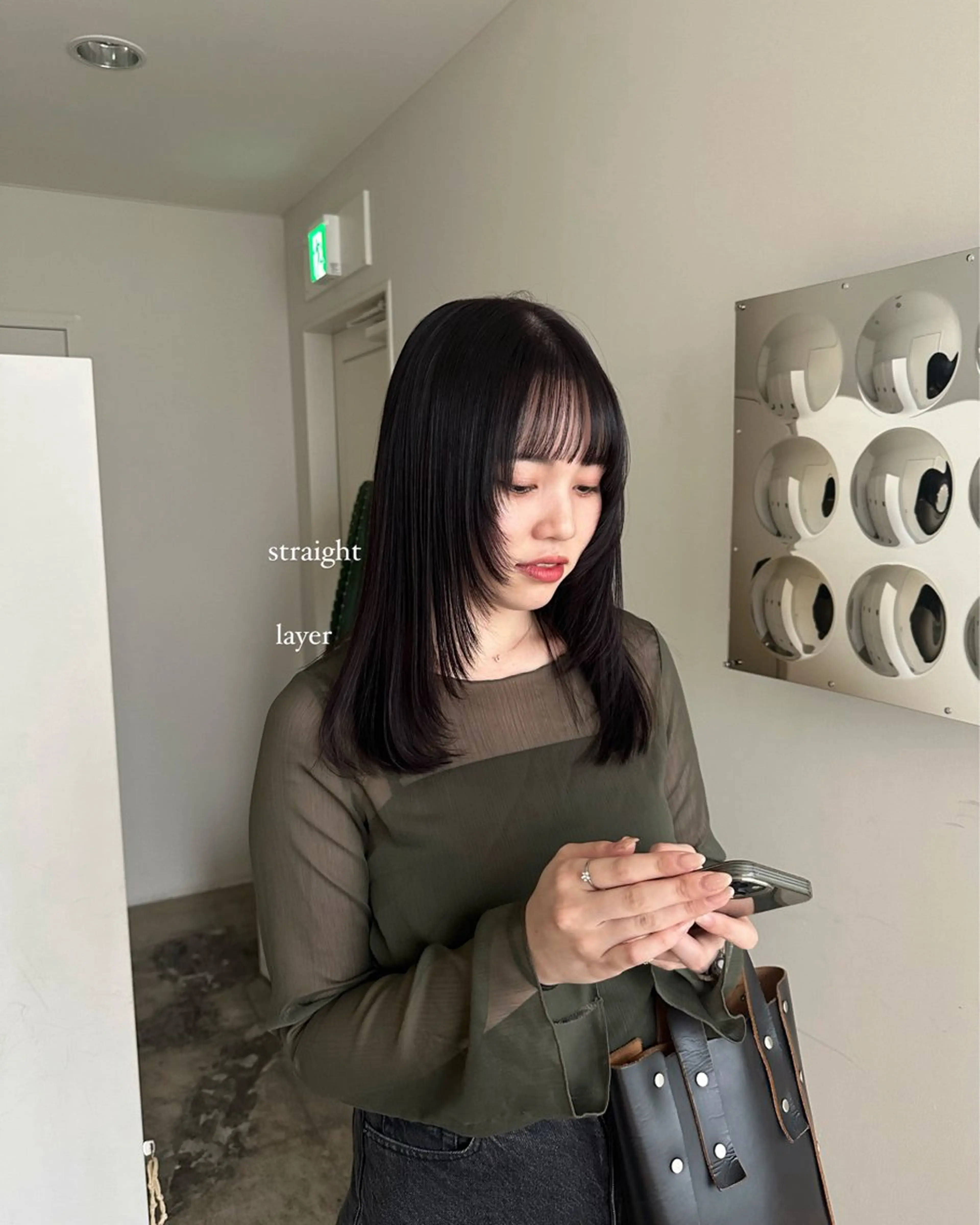 セミロング カラー パーマ 顔まわりレイヤー 髪質改善 レイヤーカット ストレートパーマ カット 縮毛矯正 髪質改善/似合わせ カラー/レイヤーのヘアスタイル