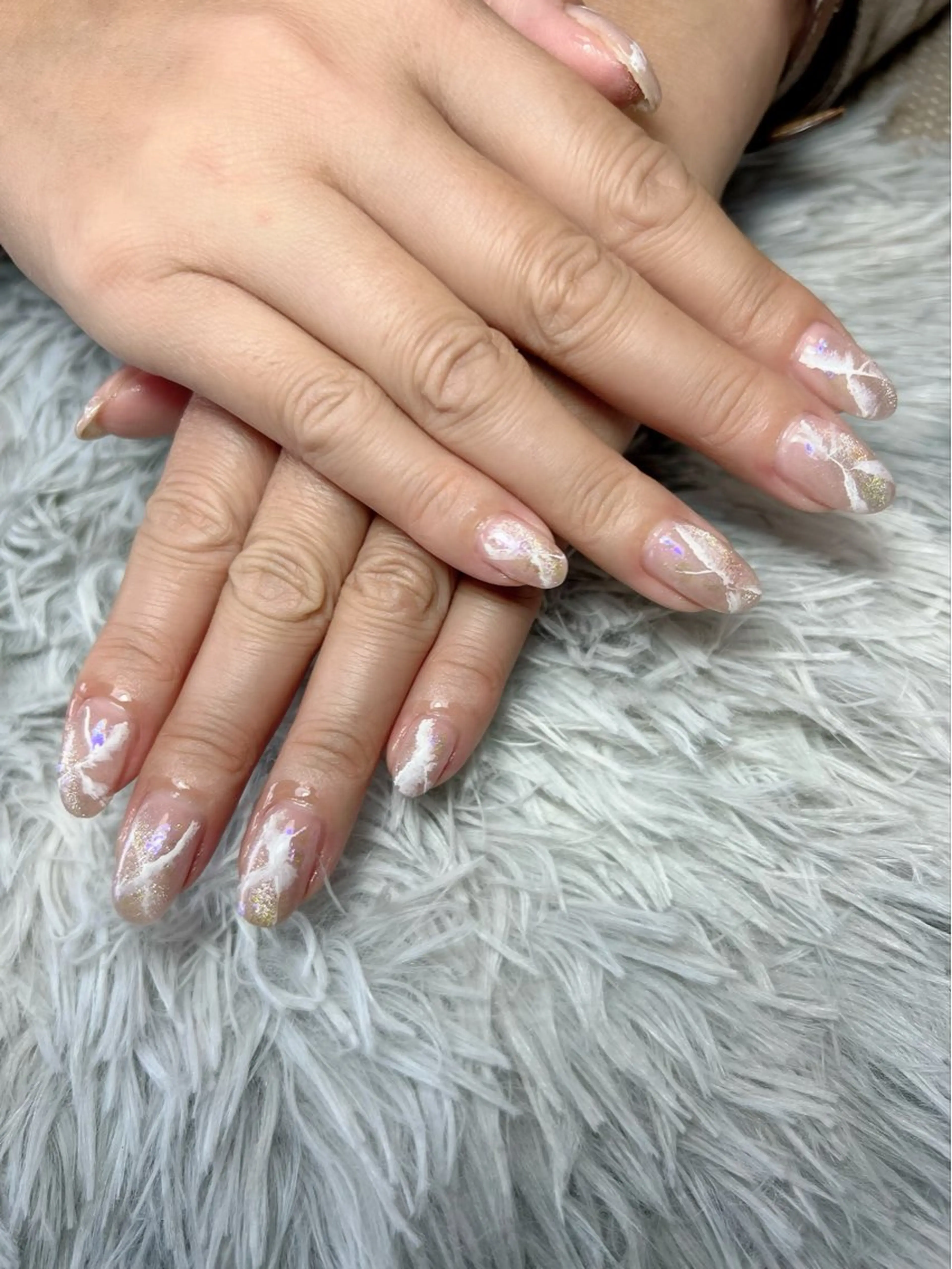 ネイル ジェルネイル 大理石ネイル(マーブル) ニュアンスネイル ハンドネイル シェヌネイル JURAのネイルデザイン