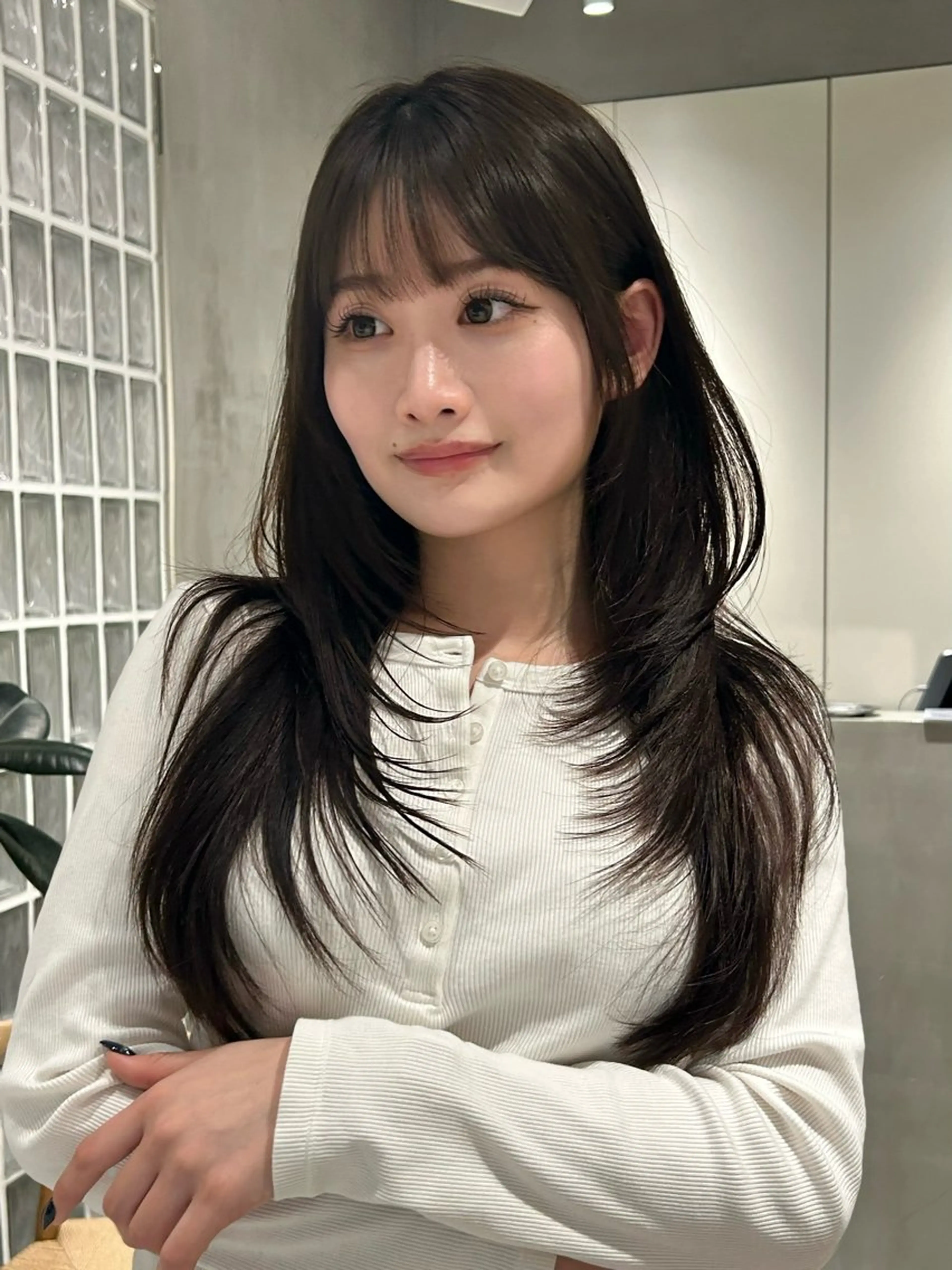 ロング カラー カット ヘアカラー トリートメント techné所属・ショウタ/レイヤーカ ット/透明感カラーのヘアスタイル