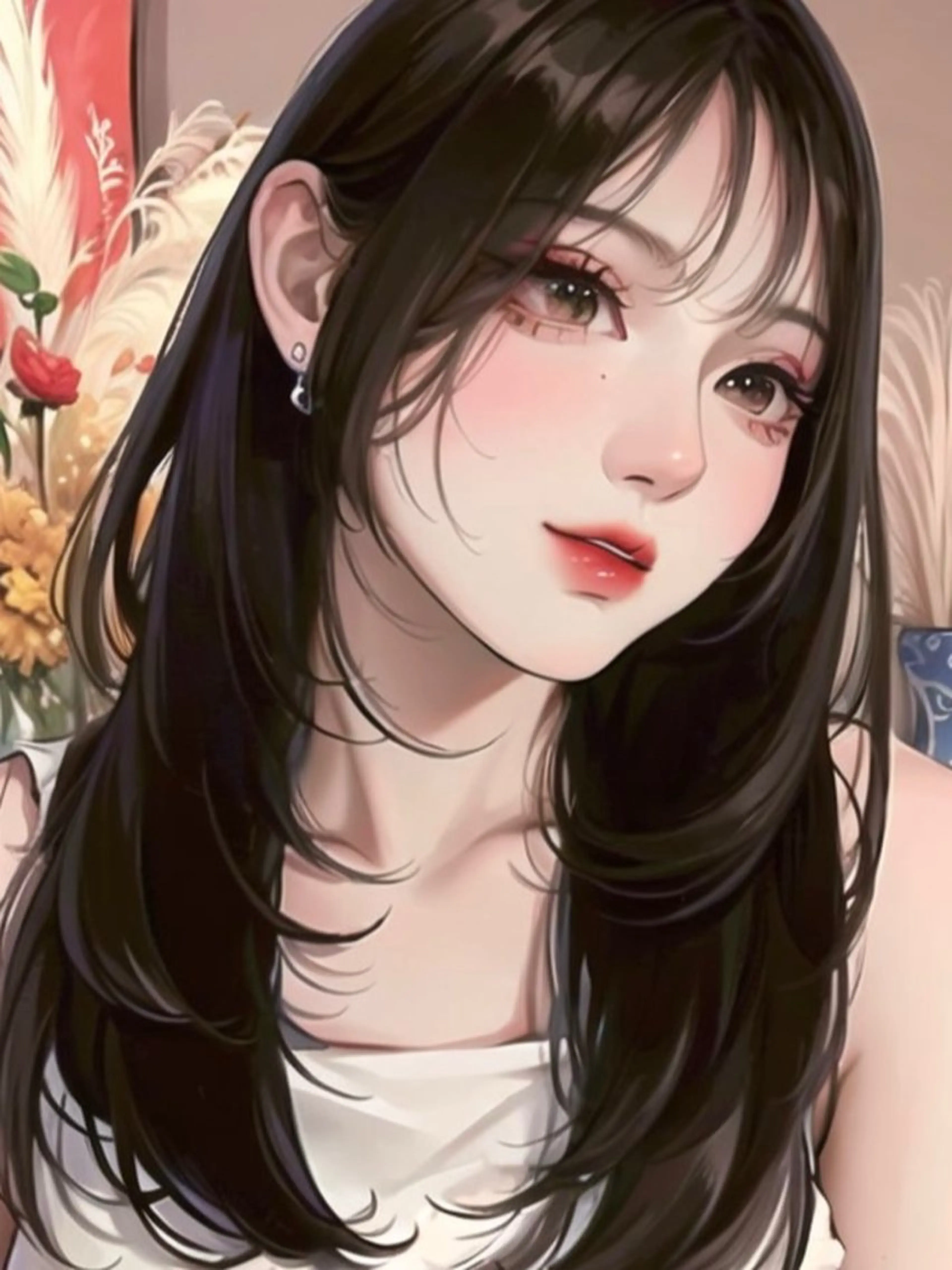 ロング カラー カット 縮毛矯正 トリートメント 山崎/ボブ縮毛矯正 レイヤー髪質改善のヘアスタイル