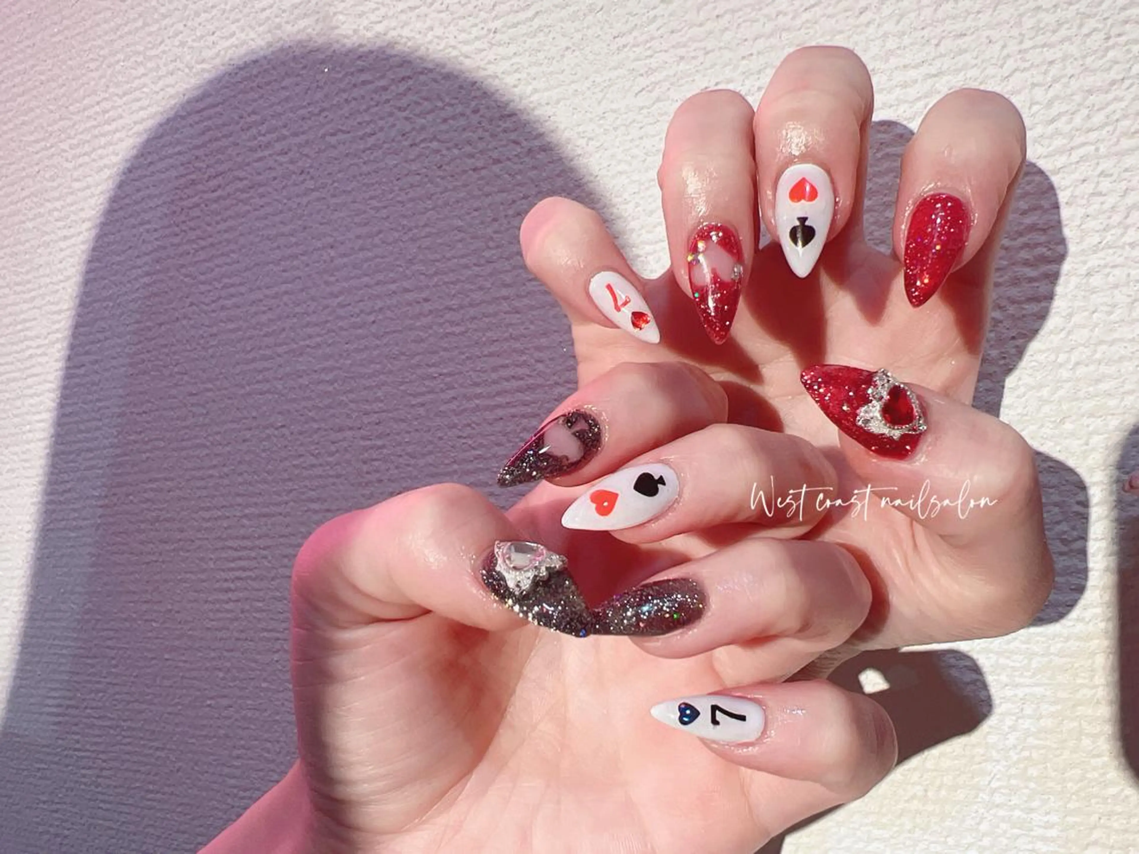 ネイル アートネイル リボン、ガーリー パーツ放題専門店のネイルデザイン