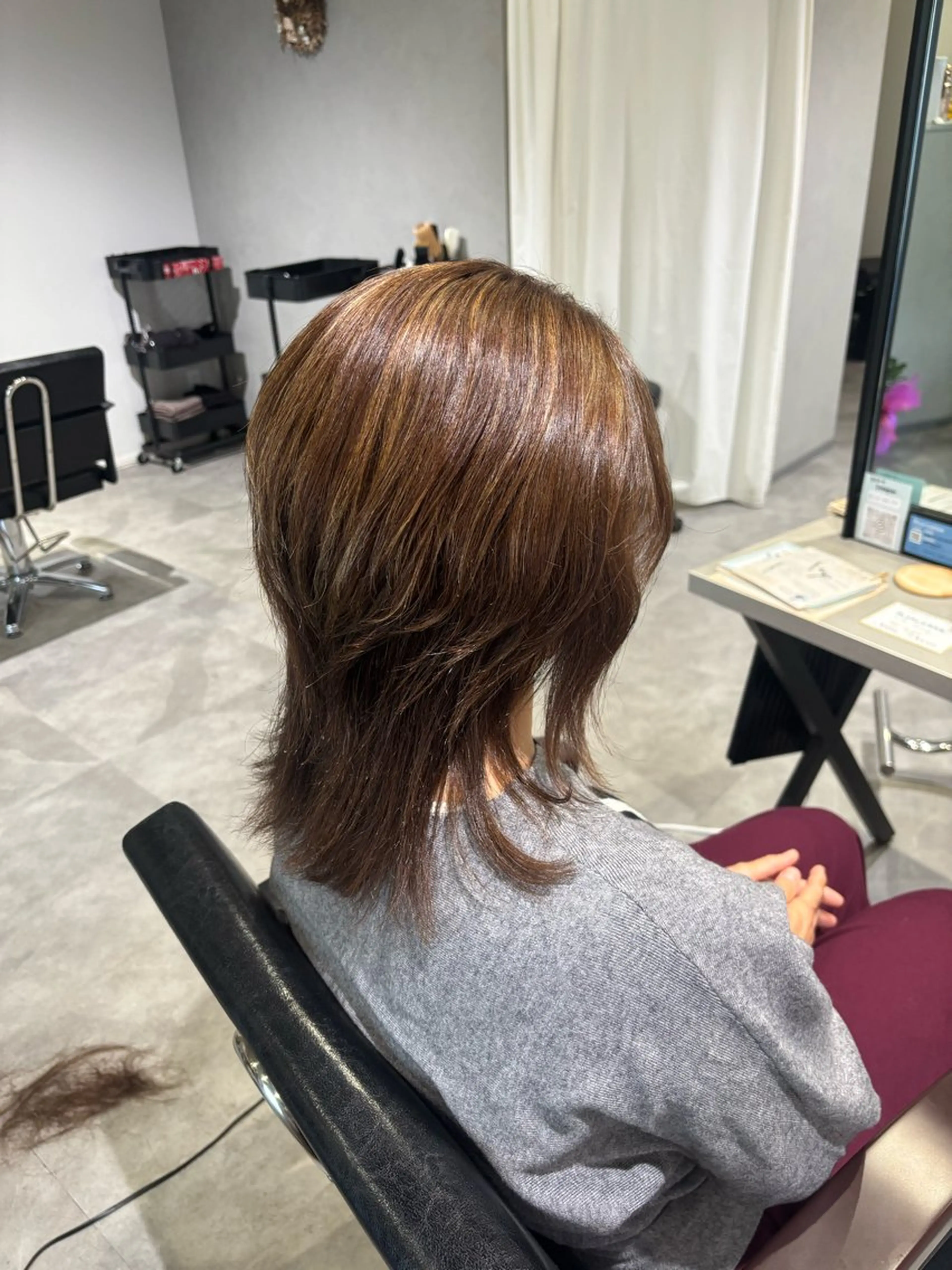 セミロング ハイライト カット ヘアカラー トリートメント 長尾ゆりの/ボブ/ ベージュ/ハイトーンのヘアスタイル