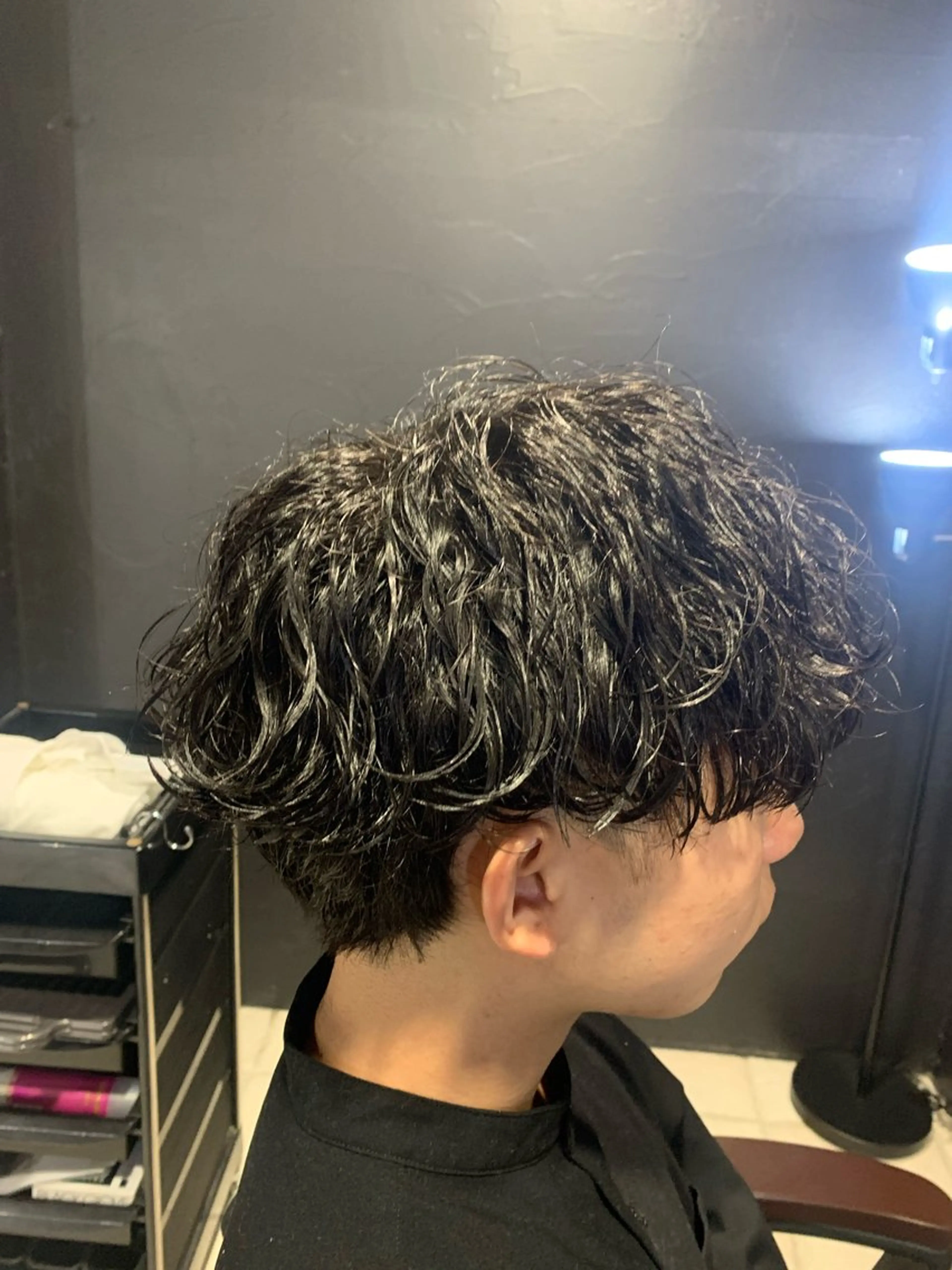 ミディアム メンズ マッシュ 波巻きパーマ メンズパーマ/難波/ 心斎橋　室園亮佑のヘアスタイル