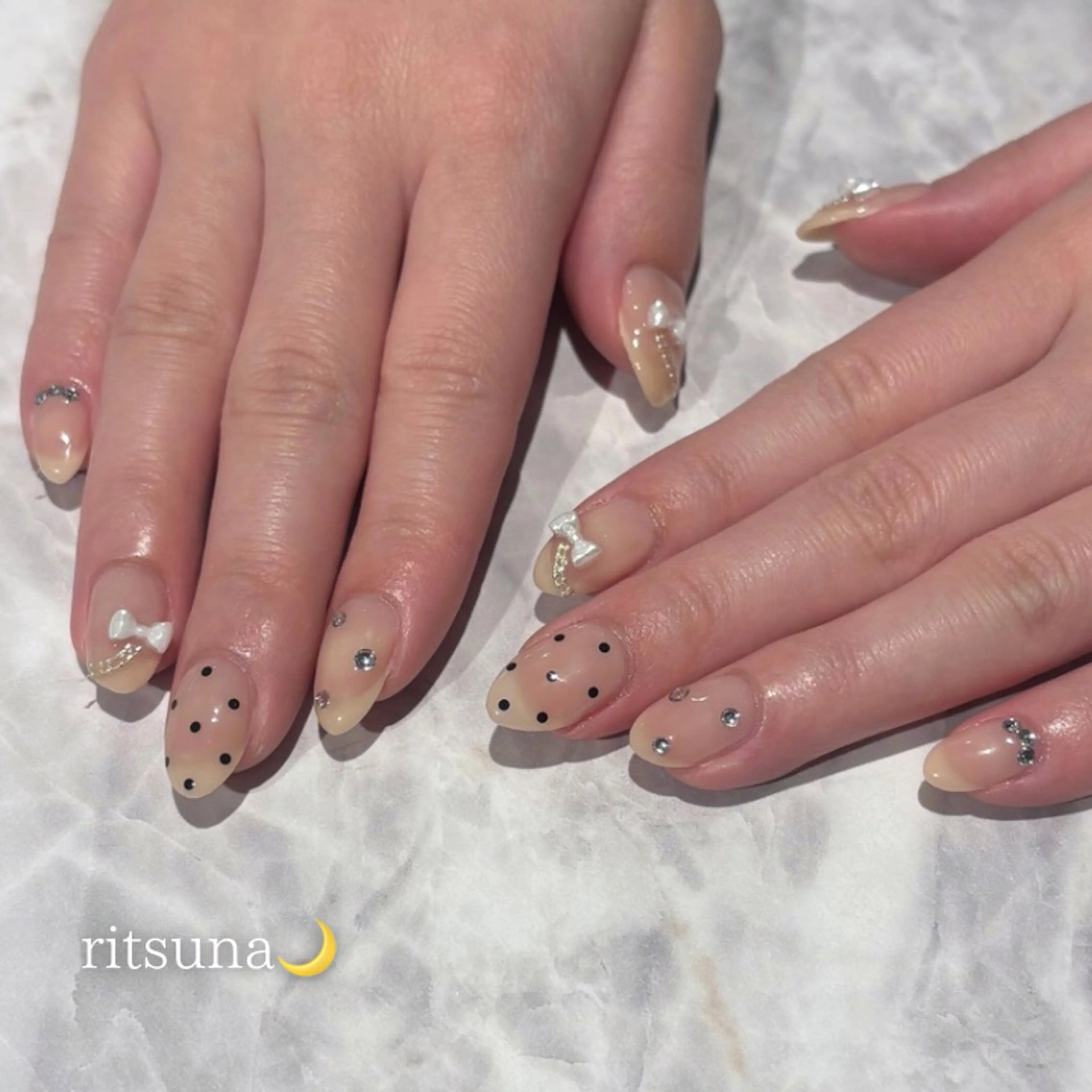 ネイル ハンドネイル ritsuna🌙 nail堺筋本町のネイルデザイン