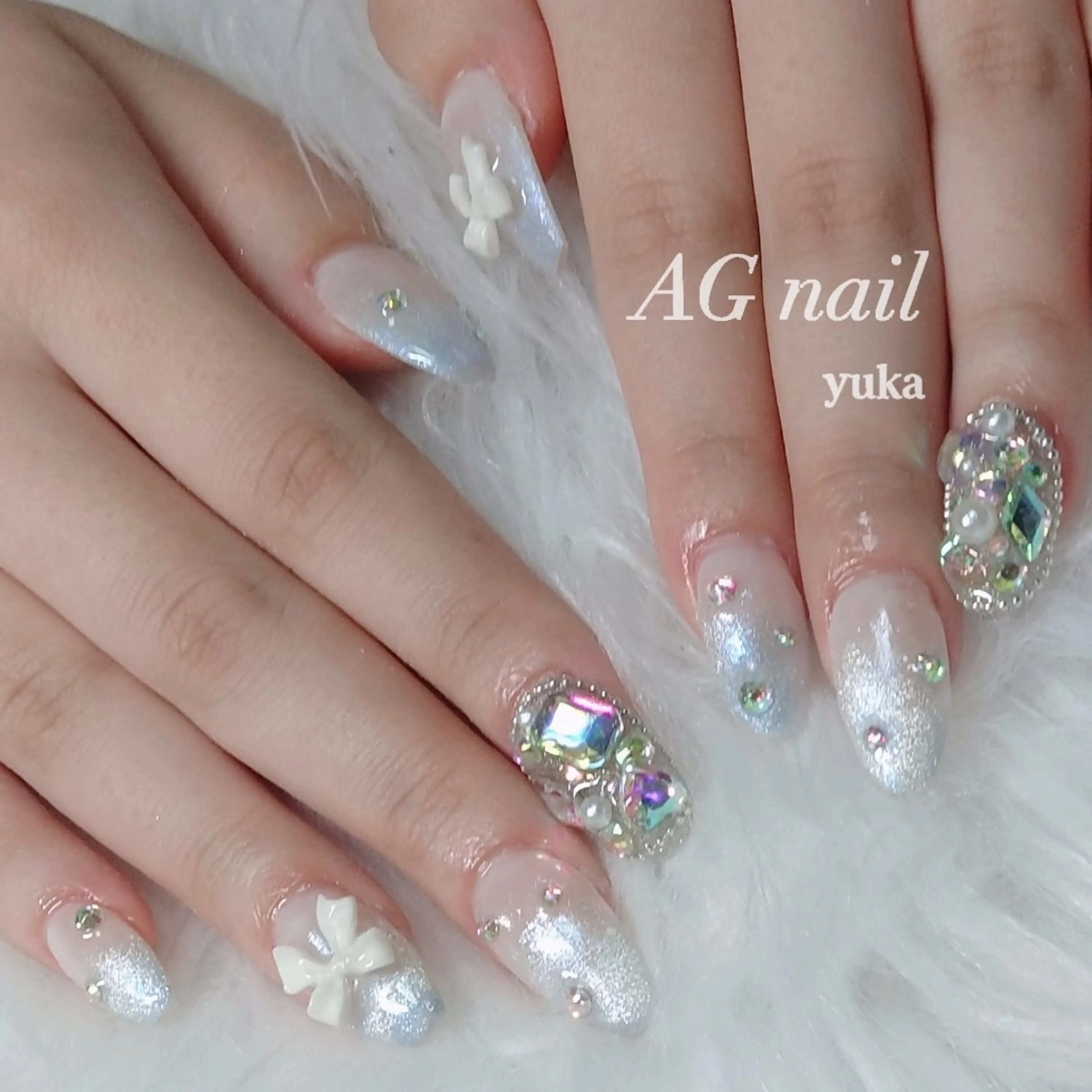 ネイル 成人式 グラデーション マグネットネイル AG nail 〚　yuka　〛のネイルデザイン