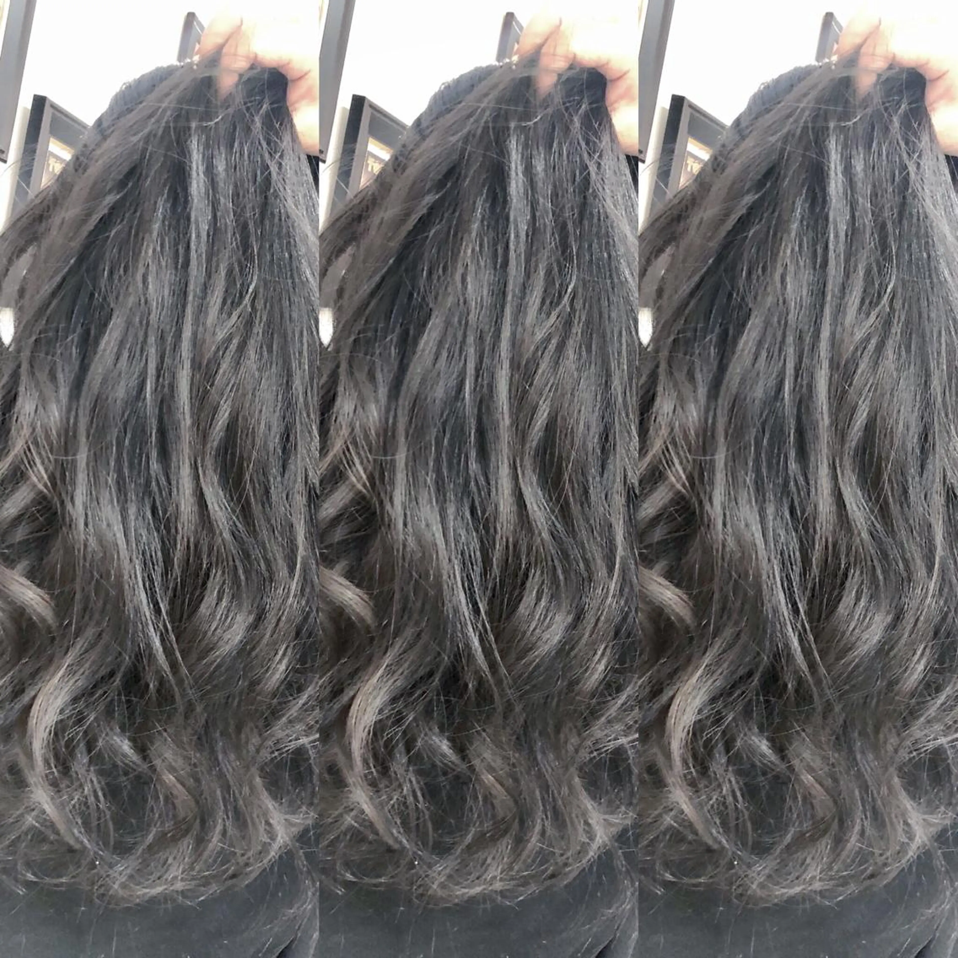 ロング カラー アッシュ ダークシルバー シルバー シルバーアッシュ M IIのヘアスタイル