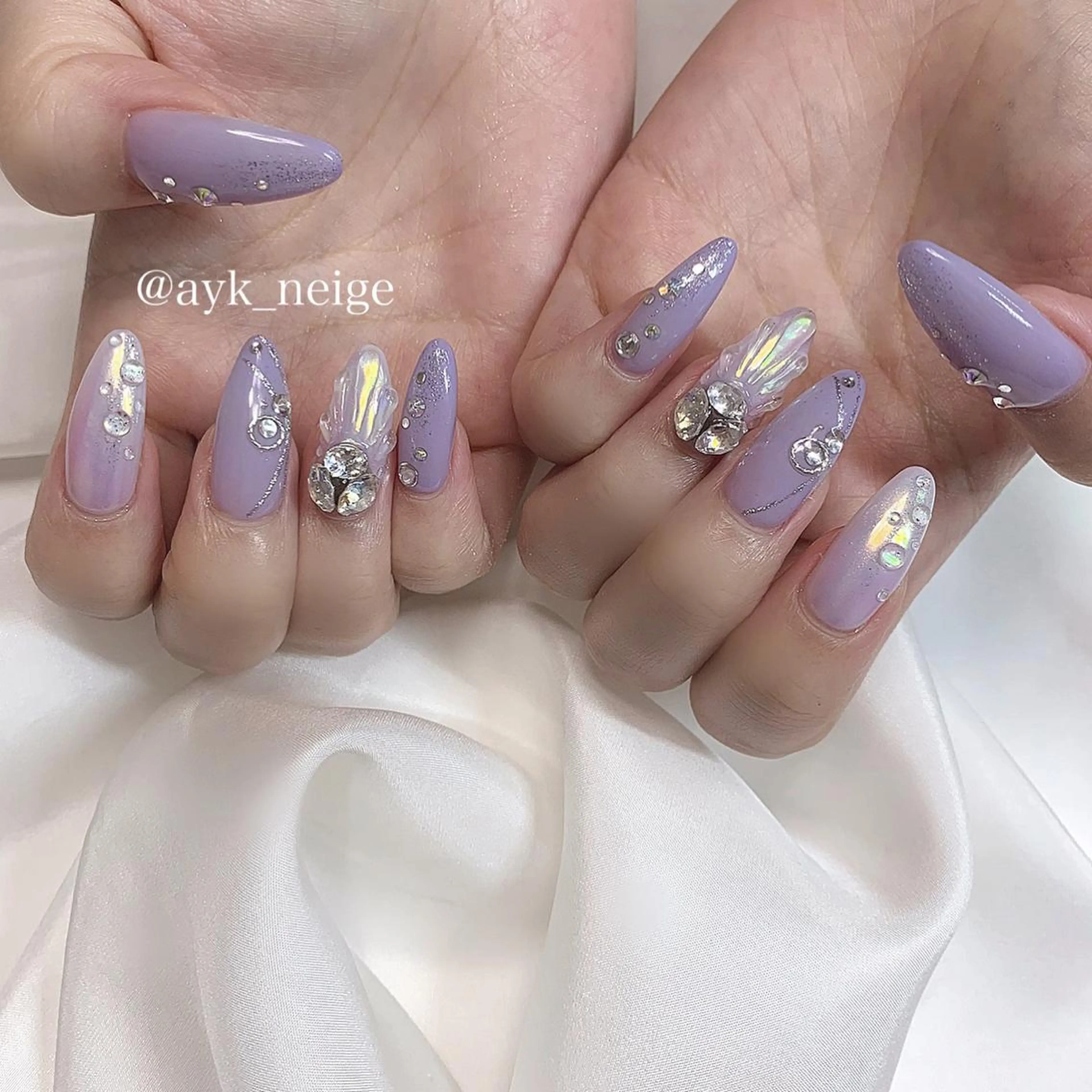 ネイル フットネイル 氷ネイル・うるうるネイル 韓国ネイル マグネットネイル 冬ネイル n'eige nail所属・大谷 綾香のネイルデザイン