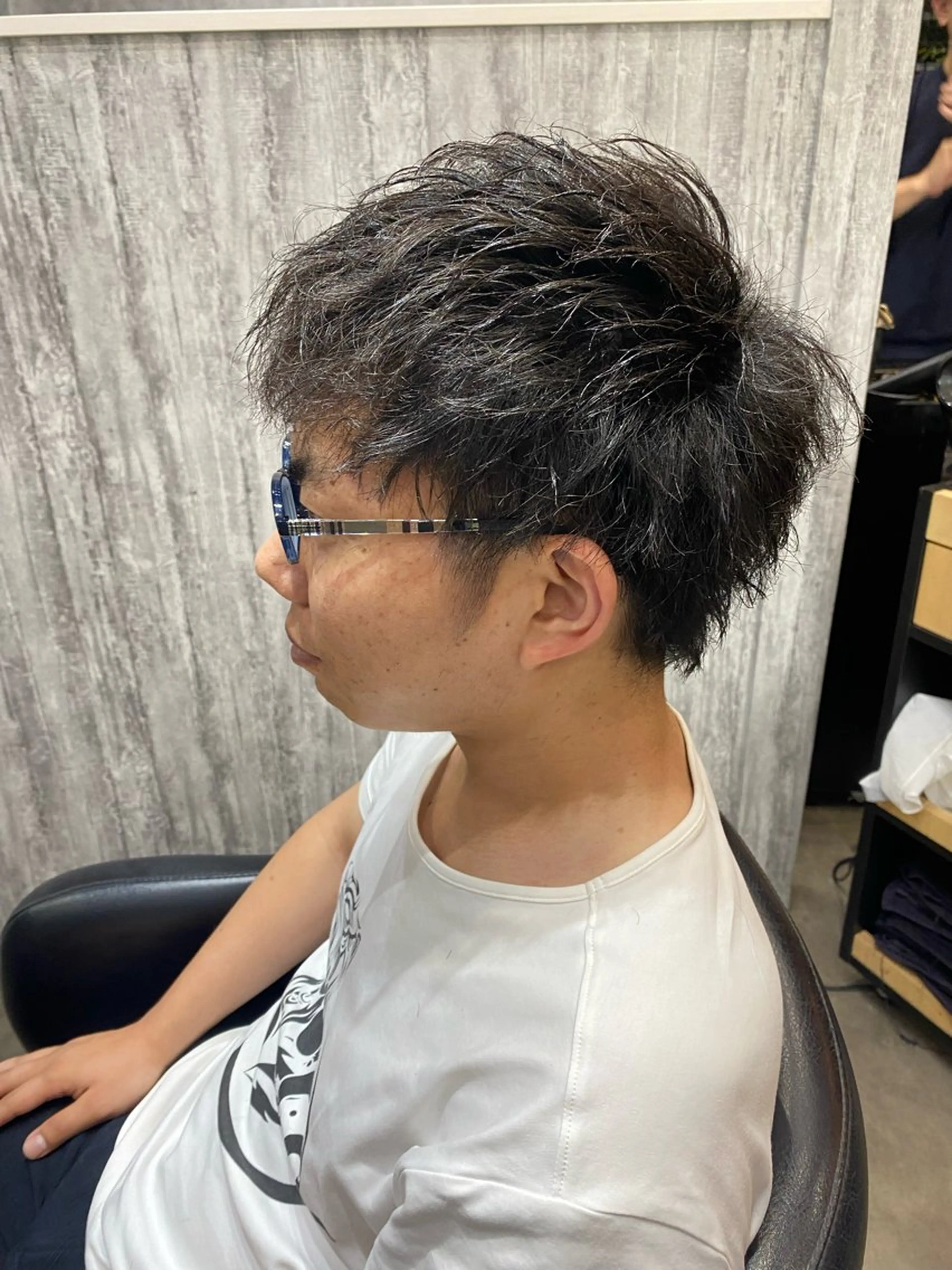 ショート メンズ メンズパーマ 刈り上げ カット 福澤玲央／博多／千代 ／メンズカットのヘアスタイル