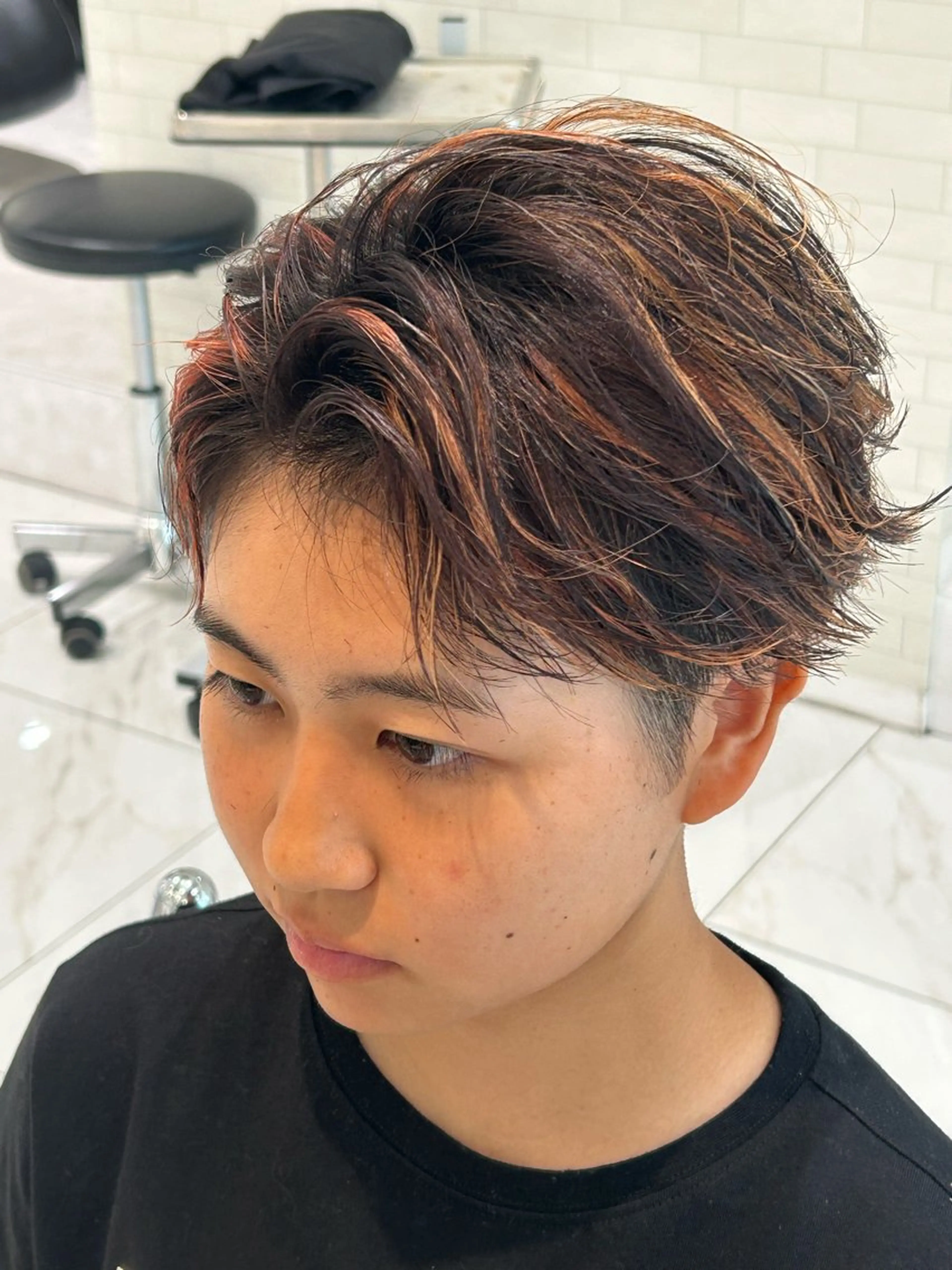 ショート カラー カット ヘアカラー スパイキーショート／ パーマ平松秀門のヘアスタイル