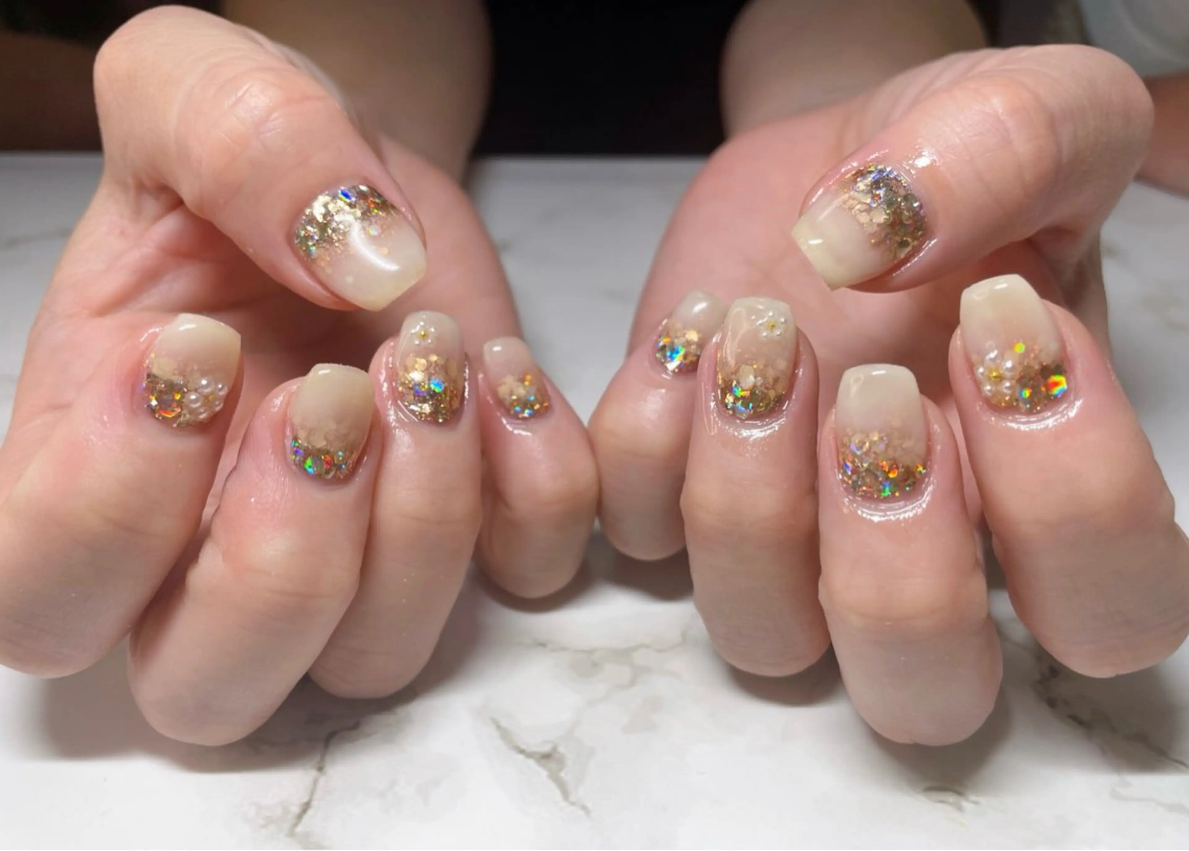 ネイル グラデーション ラメ(グリッター) ラメグラデーション nail salon＊シェリコ＊所属・nail salon シェリコのネイルデザイン