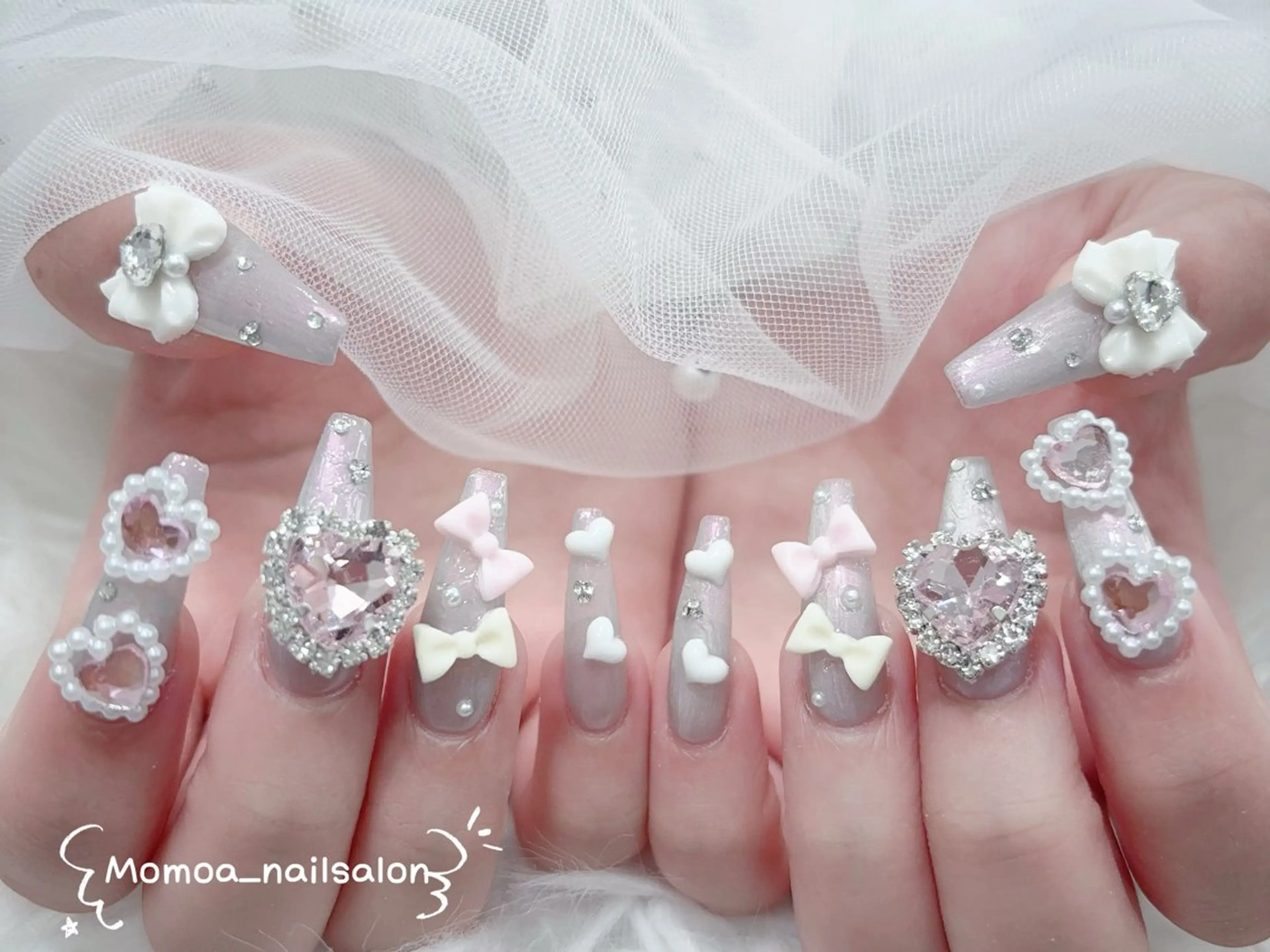 ネイル ハンドネイル MoMoA Nail ネイル長さ出し専門店のネイルデザイン