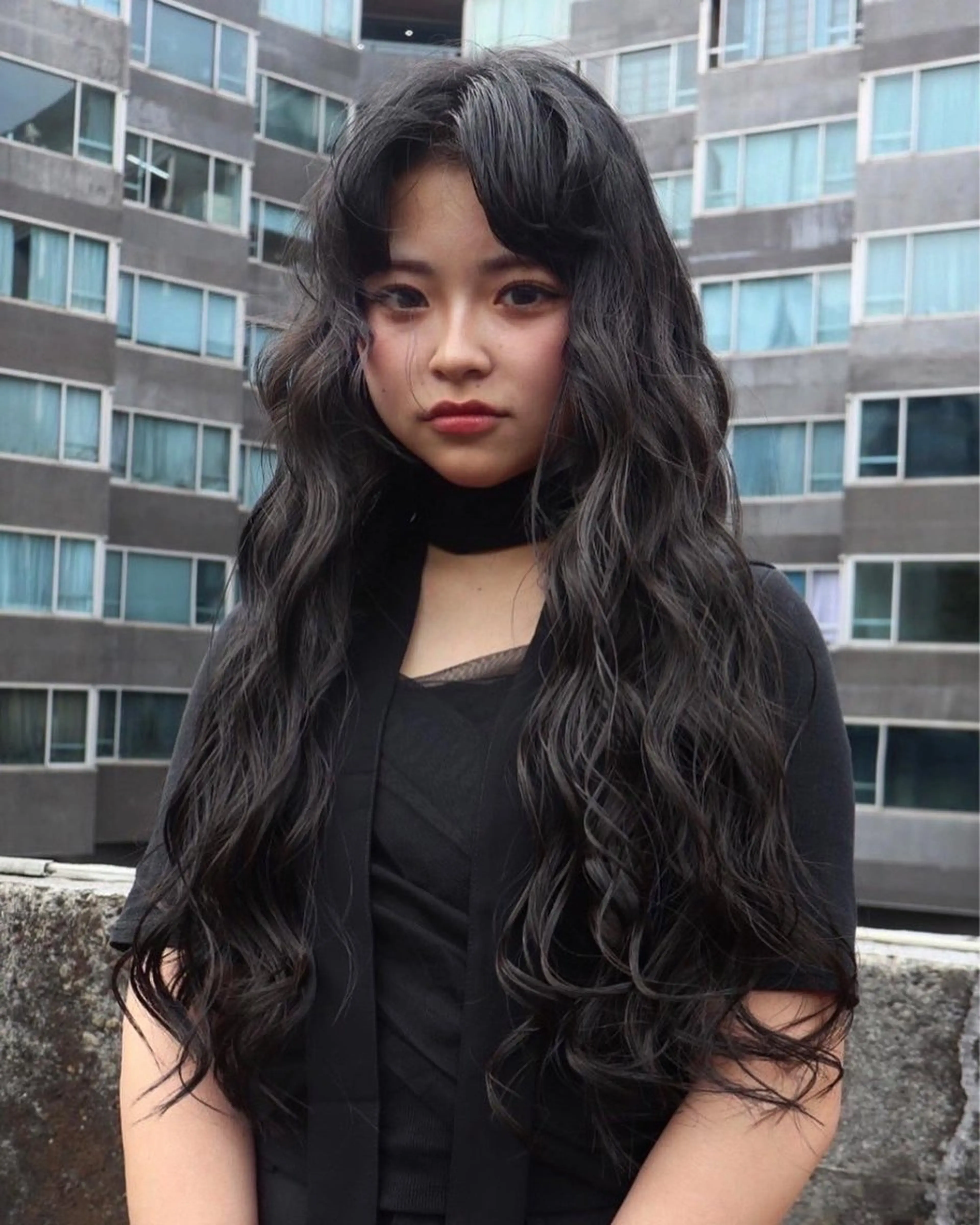 ロング パーマ レイヤーカット /ハイトーンchaoのヘアスタイル