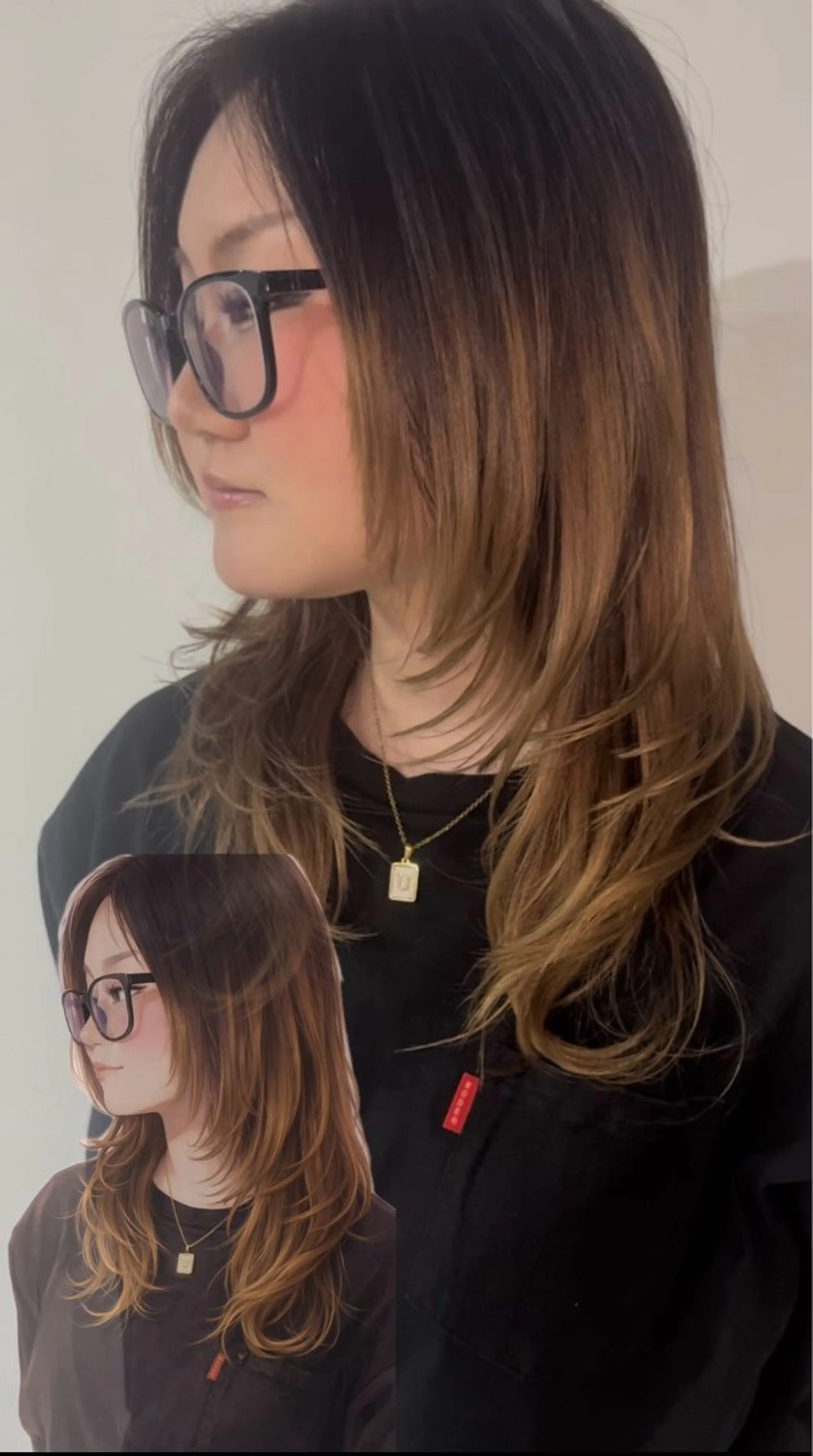 セミロング レイヤーカット ウルフカット カット メンズパーマ& ハイトーン特化谷村のヘアスタイル