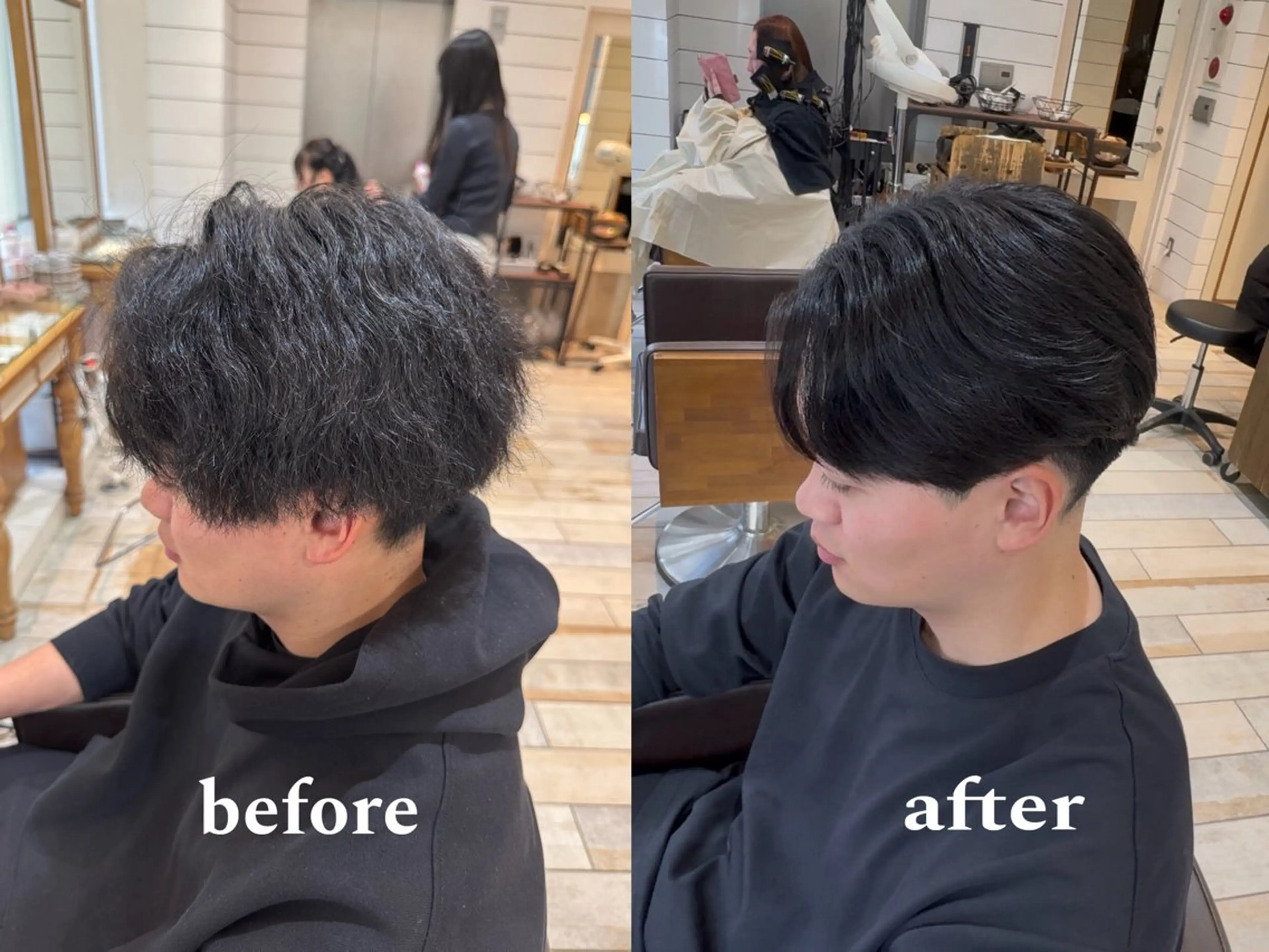 メンズ センターパート メンズパーマ カット パーマ 縮毛矯正 hidero/渋谷/ メンズカット/パーマのヘアスタイル