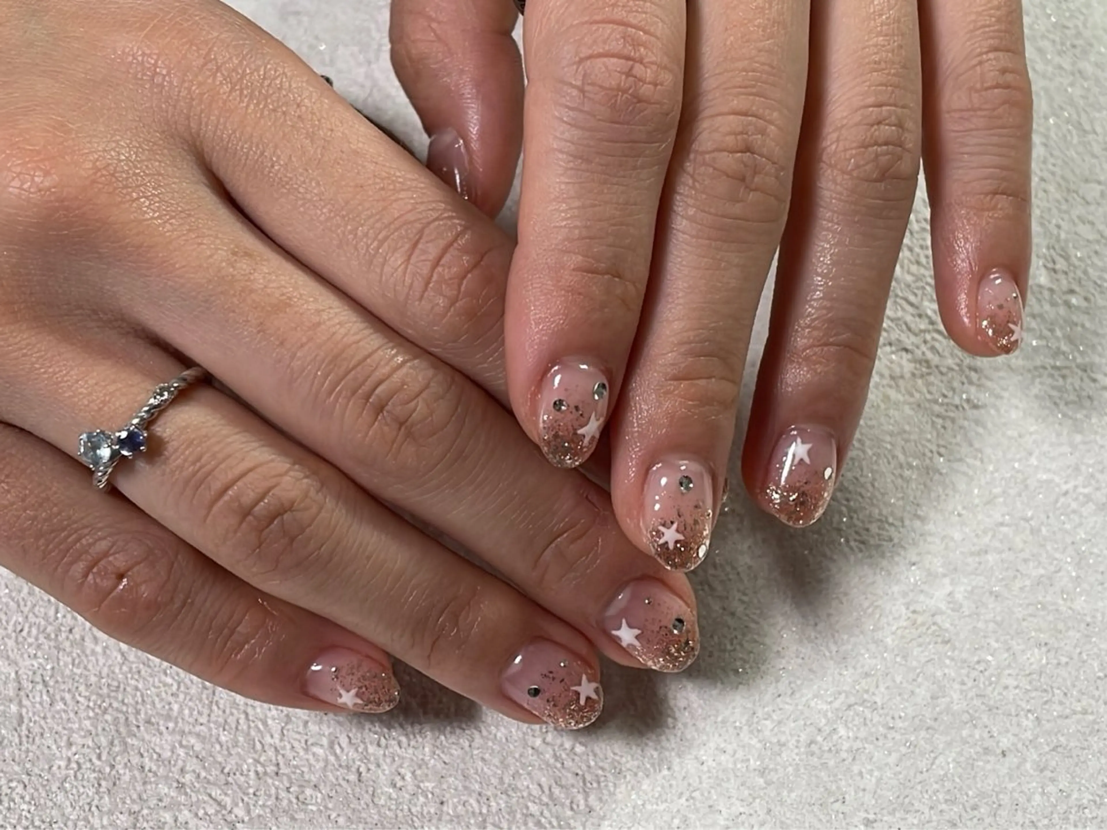 ネイル オーロラネイル フットネイル フレンチネイル ジェルネイル 韓国ネイル ハンドネイル kiki nail 二子玉川のネイルデザイン