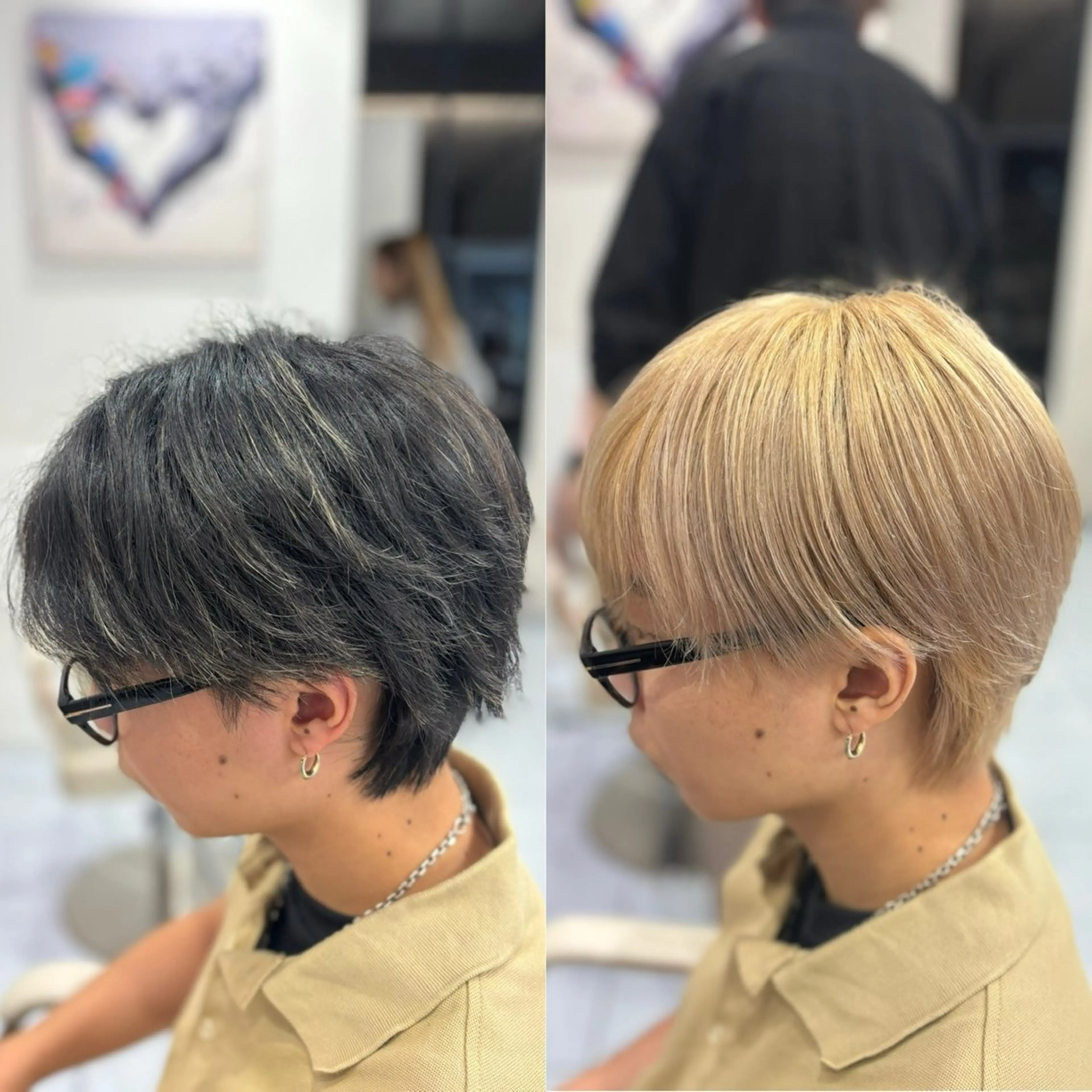 ショート カラー メンズ ヘアカラー メンズ特化韓国風 パーマスタイル/りんのヘアスタイル