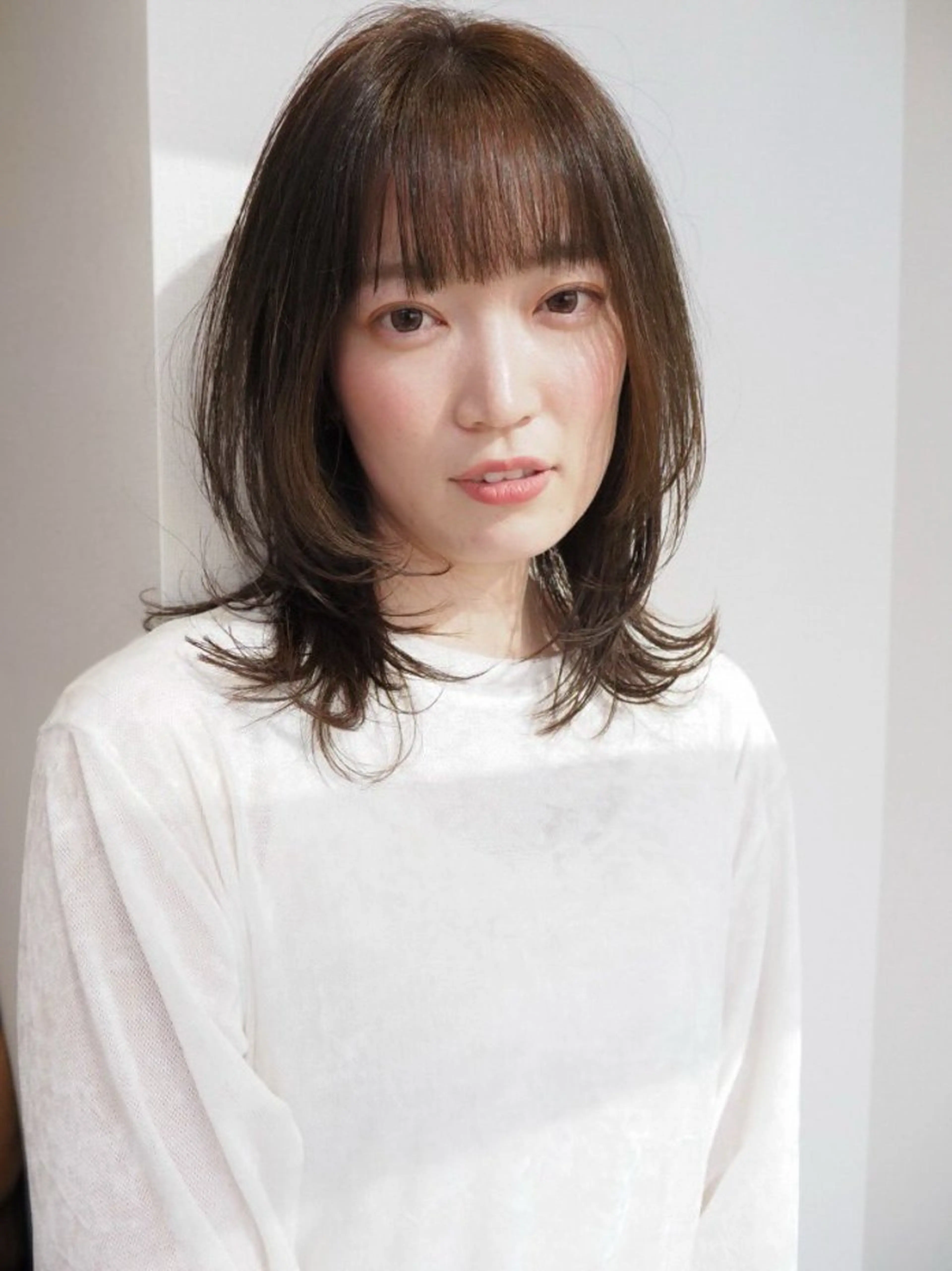 ミディアム カラー カット ヘアカラー 名駅/大人可愛い /艶髪/流音のヘアスタイル