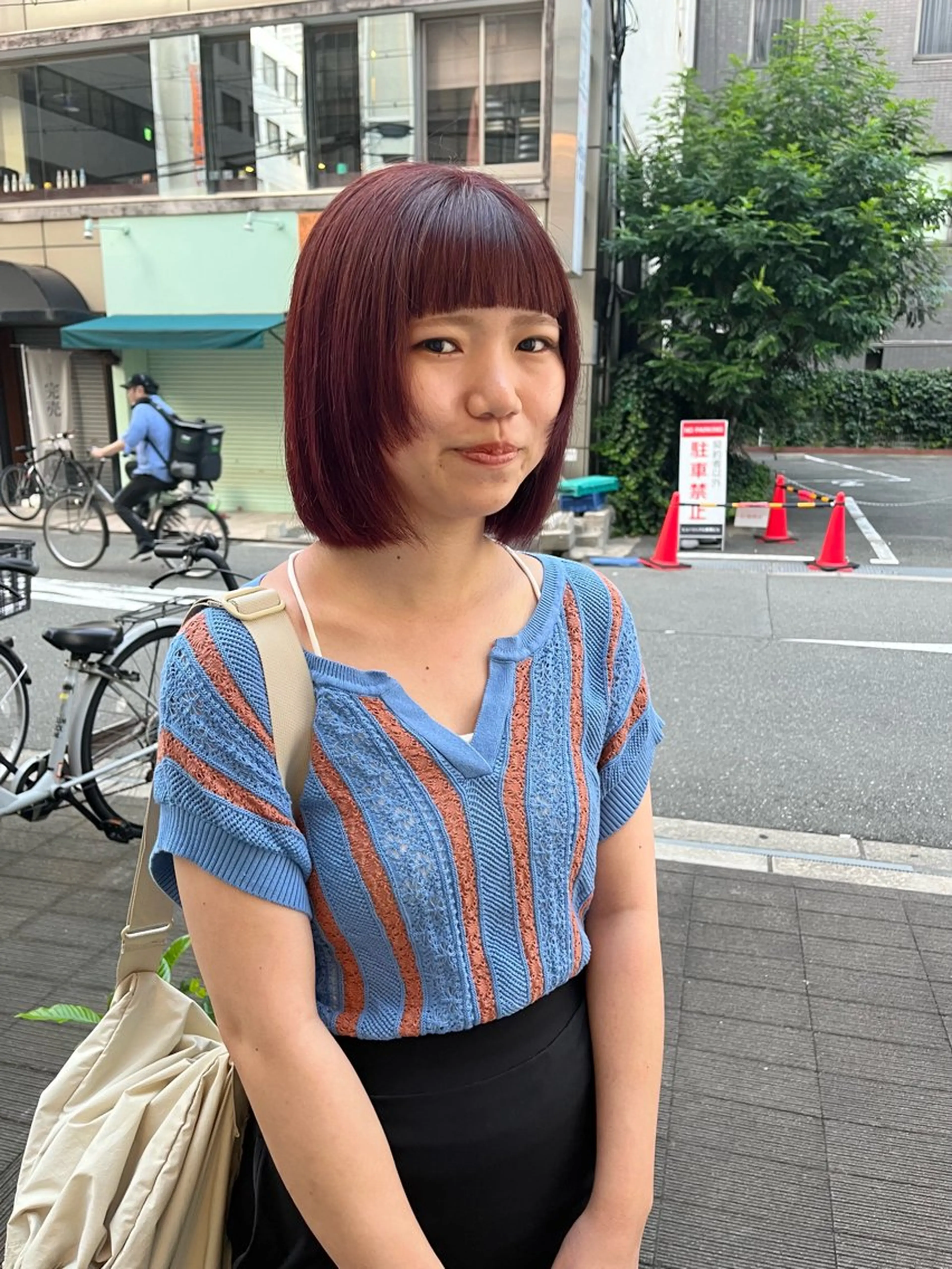 ミディアム カラー ボルドーカラー 透明感カラー ピンクカラー ピンクパープル パープルカラー カット ヘアカラー ショート/パーマ/ カラー/FUKOのヘアスタイル