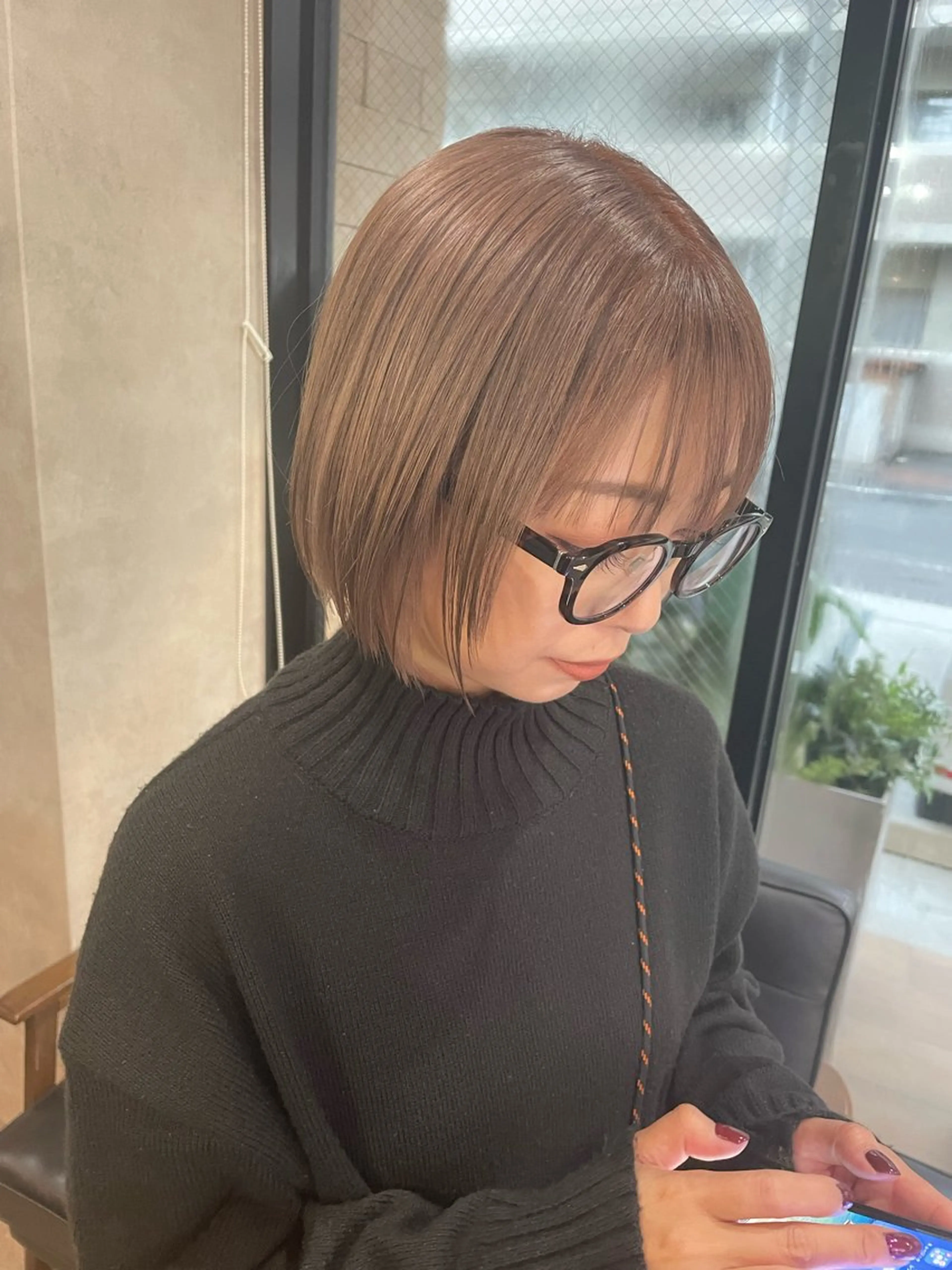 ショート カラー ブリーチ グレージュ ミルクティーグレージュ RIENS / ayu ♡のヘアスタイル