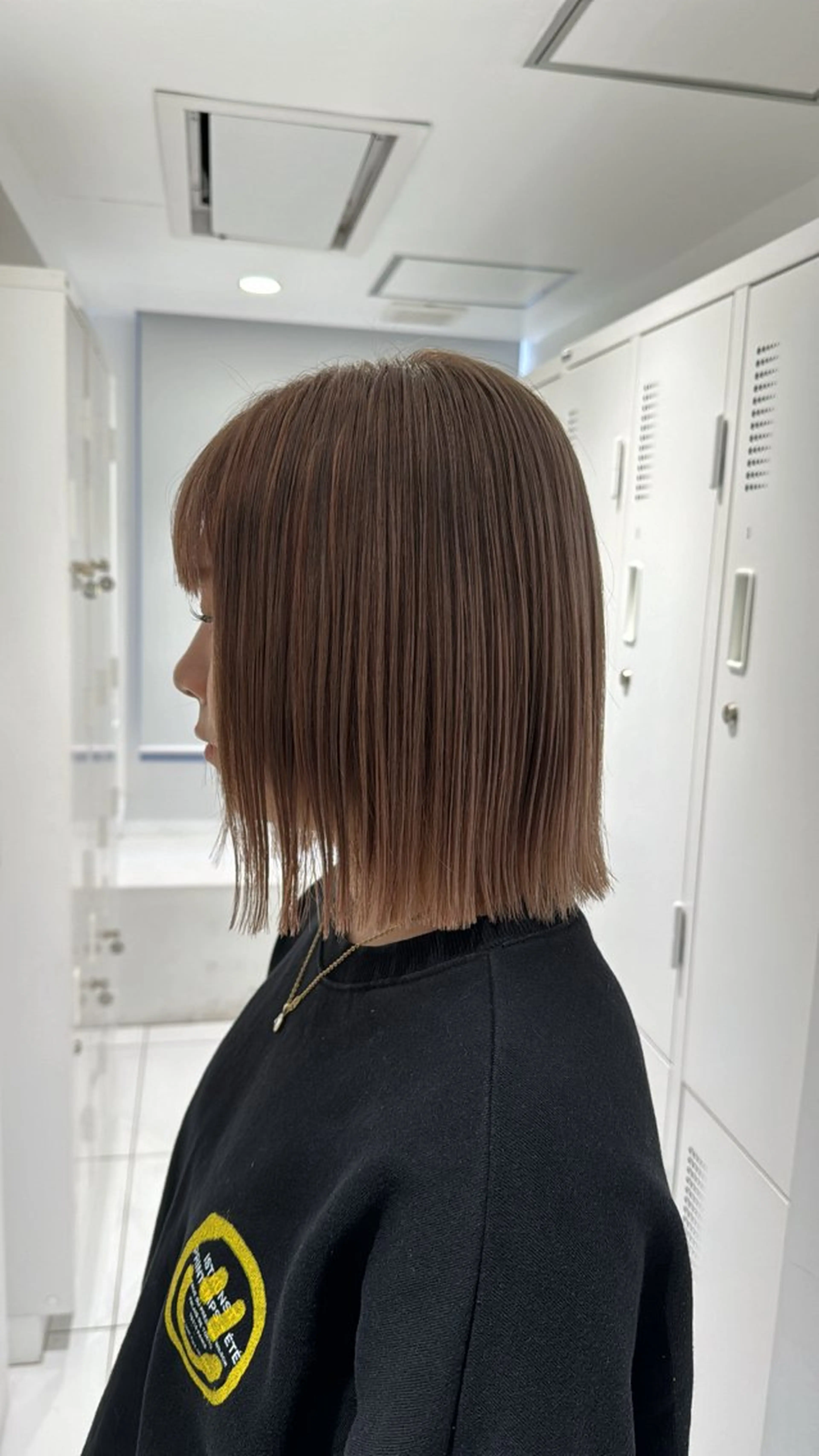 ミディアム カラー ベージュカラー ミルクティーベージュ カット ヘアカラー ｱｵﾇﾏﾐﾕ☁️ /ボブ/ハイトーン/のヘアスタイル