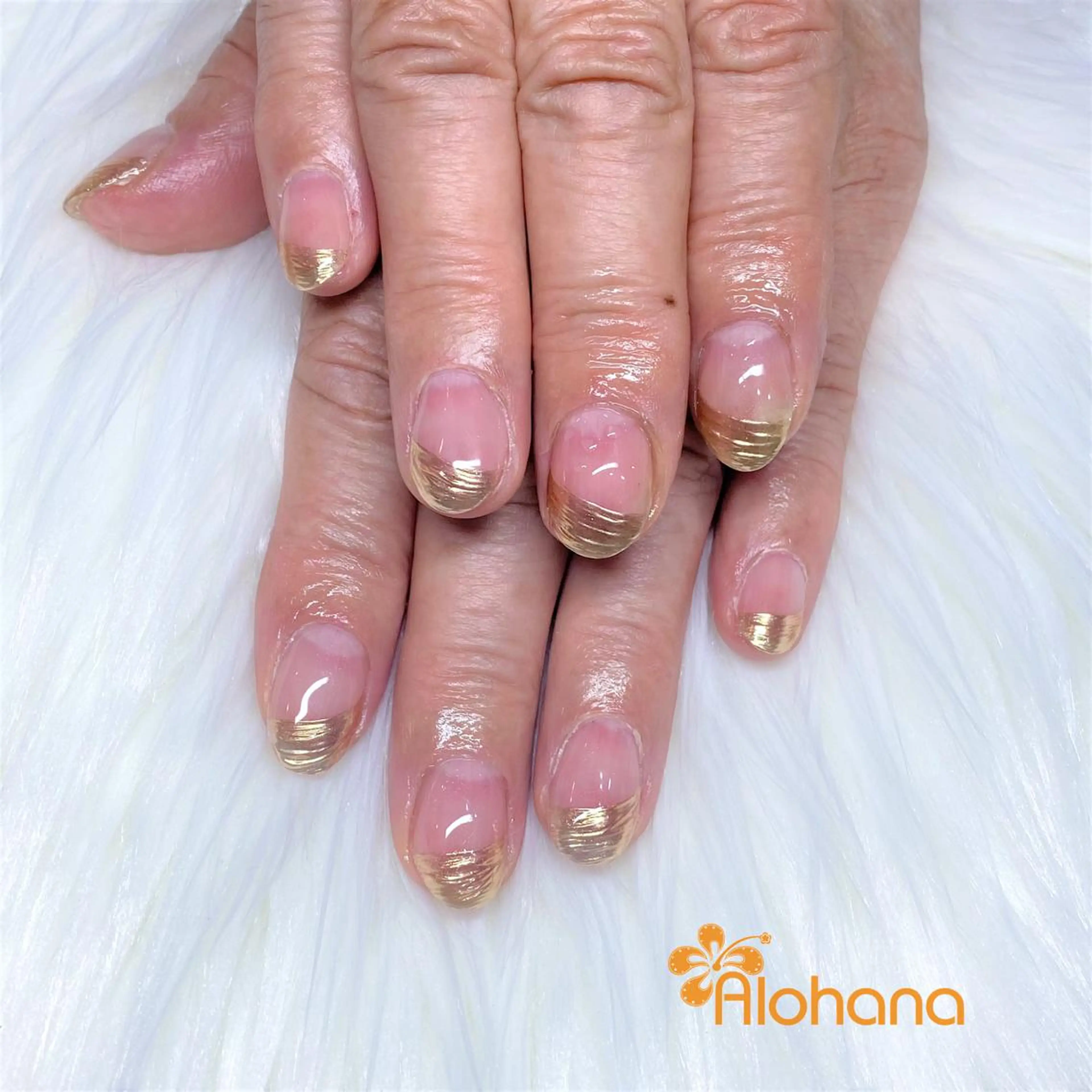 ネイル フレンチネイル ミラーネイル ハンドネイル Alohana所属・Alohana Minaのネイルデザイン