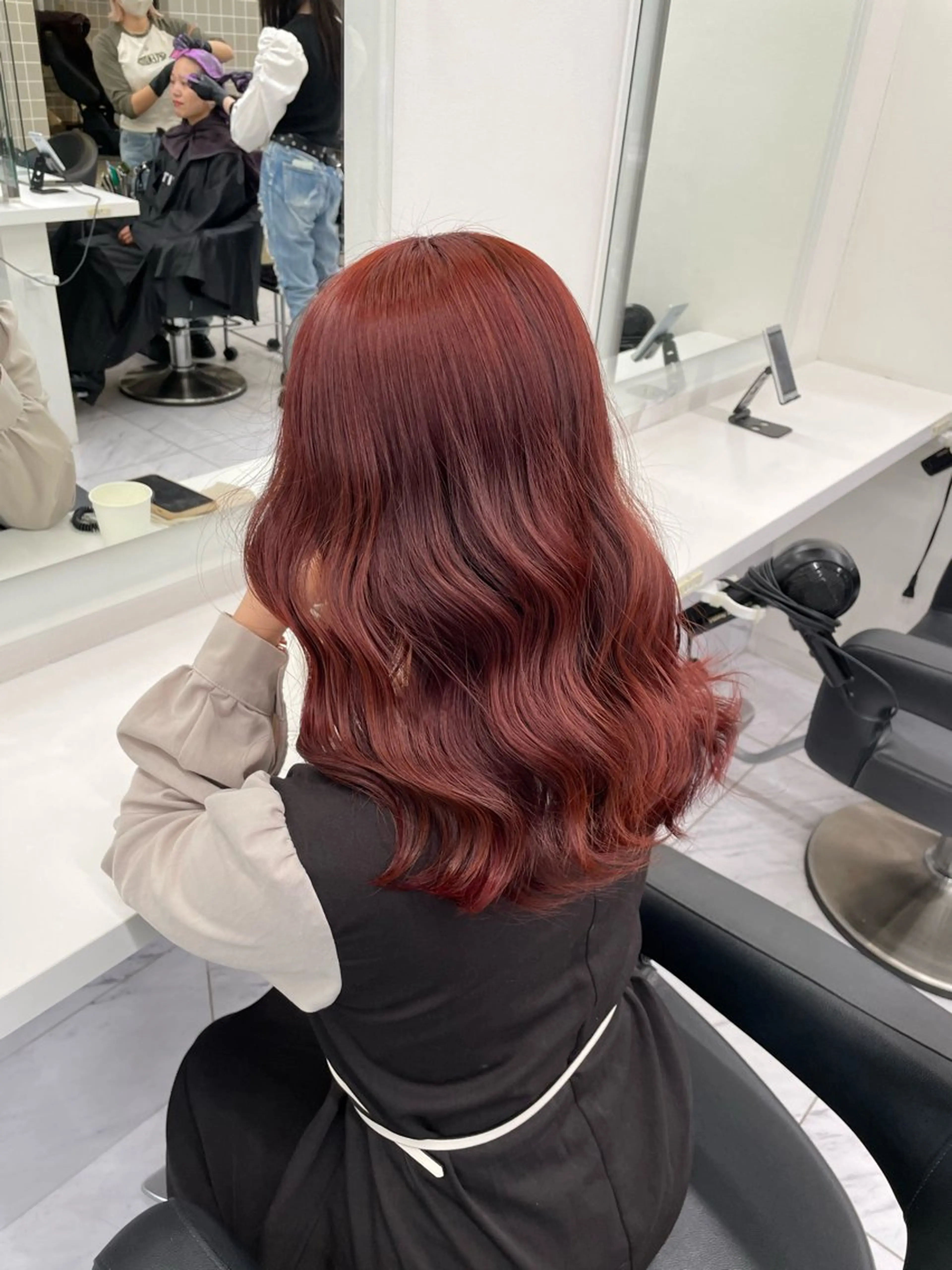 セミロング カラー ヘアアレンジ 💗横浜美容室 💗HARUNAのヘアスタイル