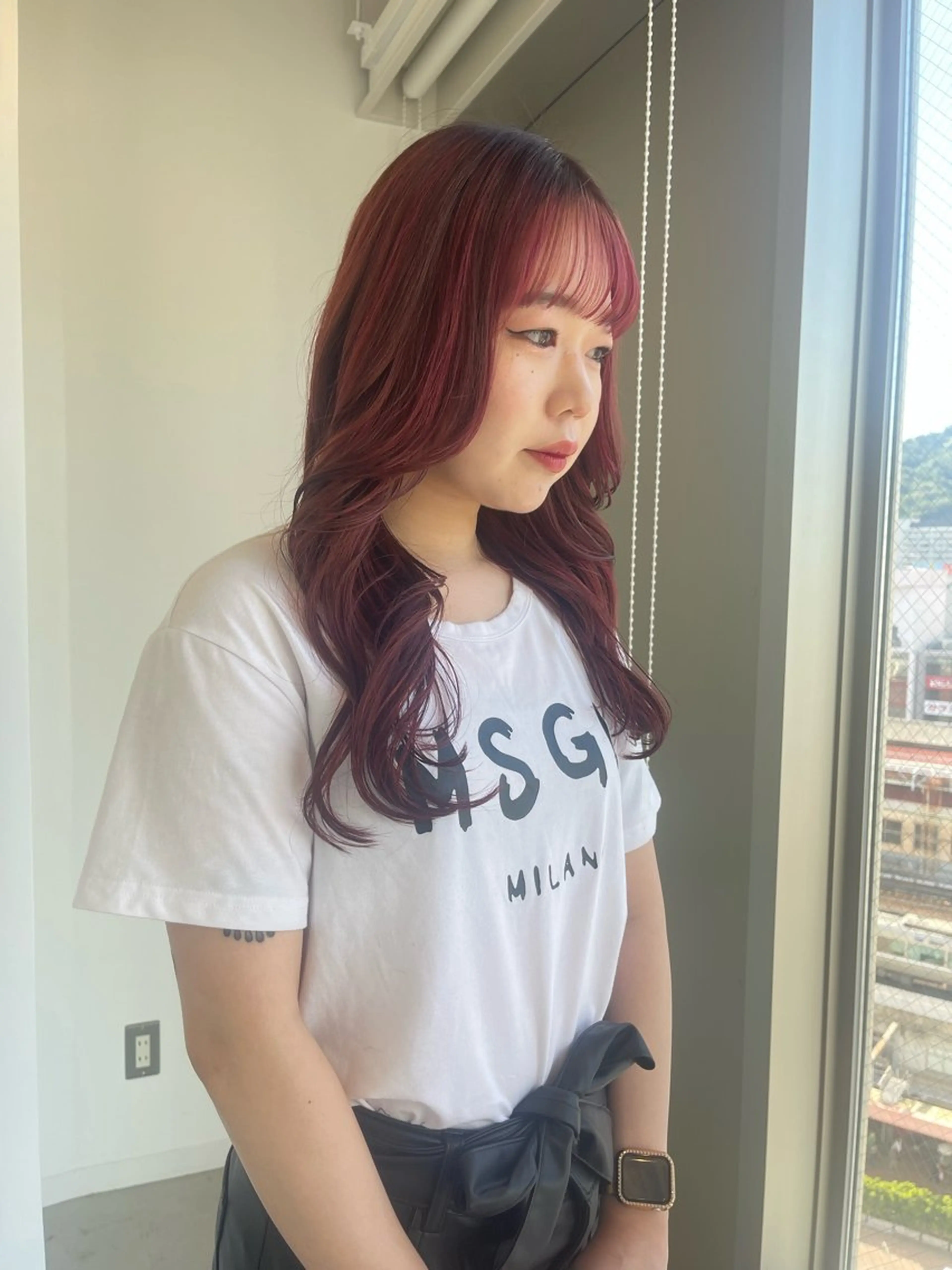 ロング カラー カット ヘアカラー トリートメント 店長　MANAMI ／ブリーチ／骨格ボブのヘアスタイル