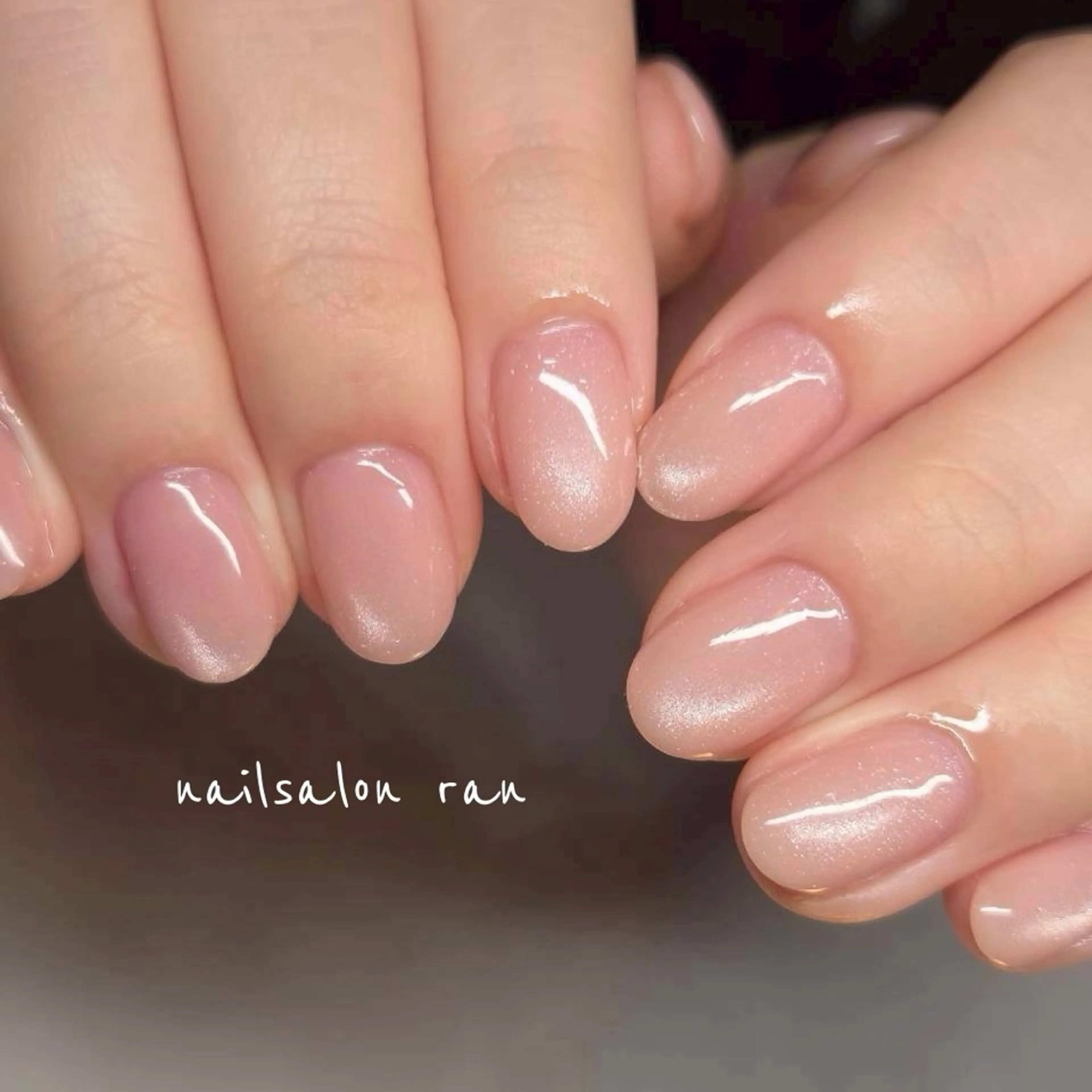 ネイル マグネットネイル ワンカラーネイル ピンク ハンドネイル nailsalon ranのネイルデザイン