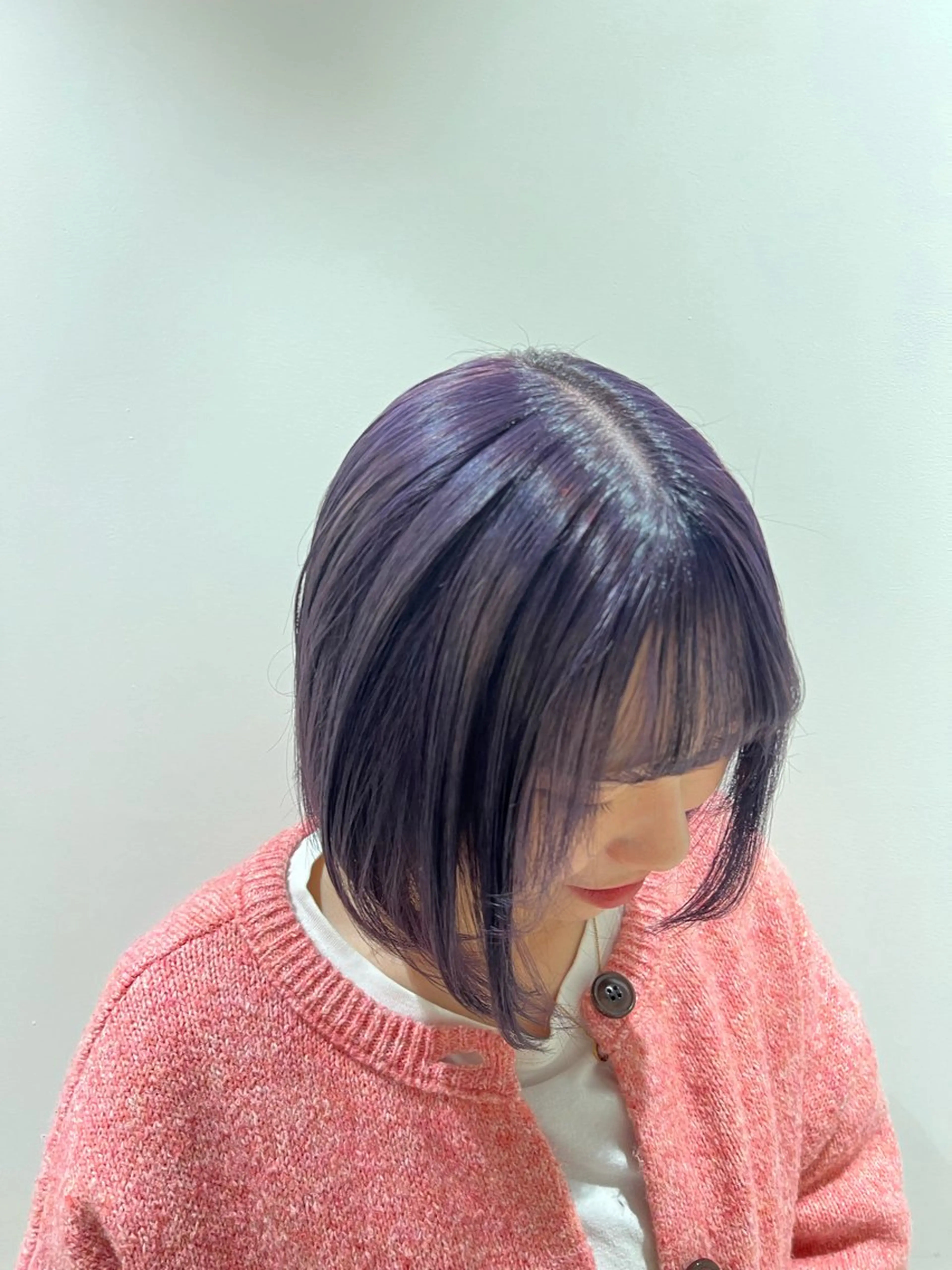 カラー ラベンダーカラー ヘアカラー 瀬戸 杏珠のヘアスタイル