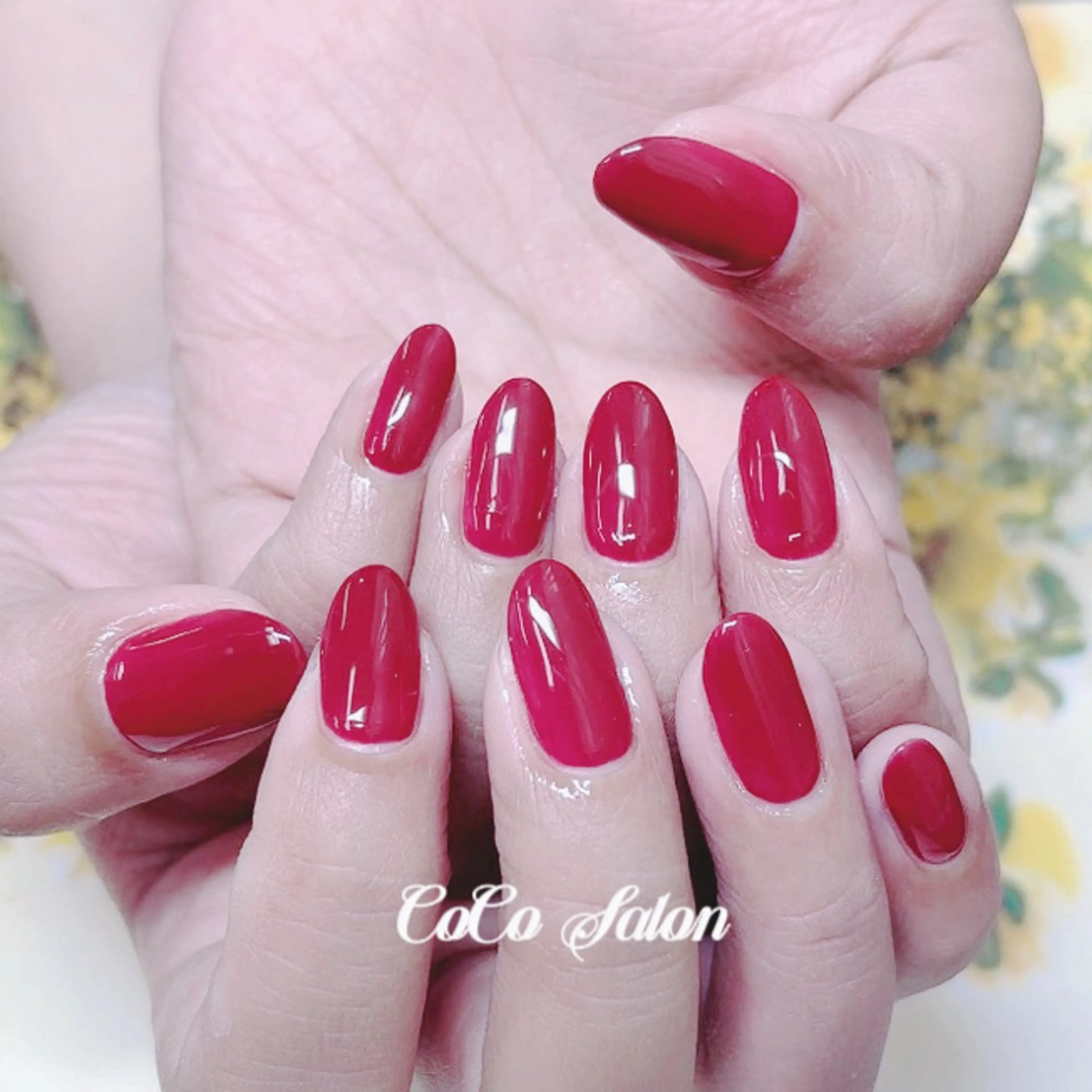 ネイル ボルドー ワンカラーネイル ハンドネイル CoCoSalon ネイル/まつ毛予約のネイルデザイン