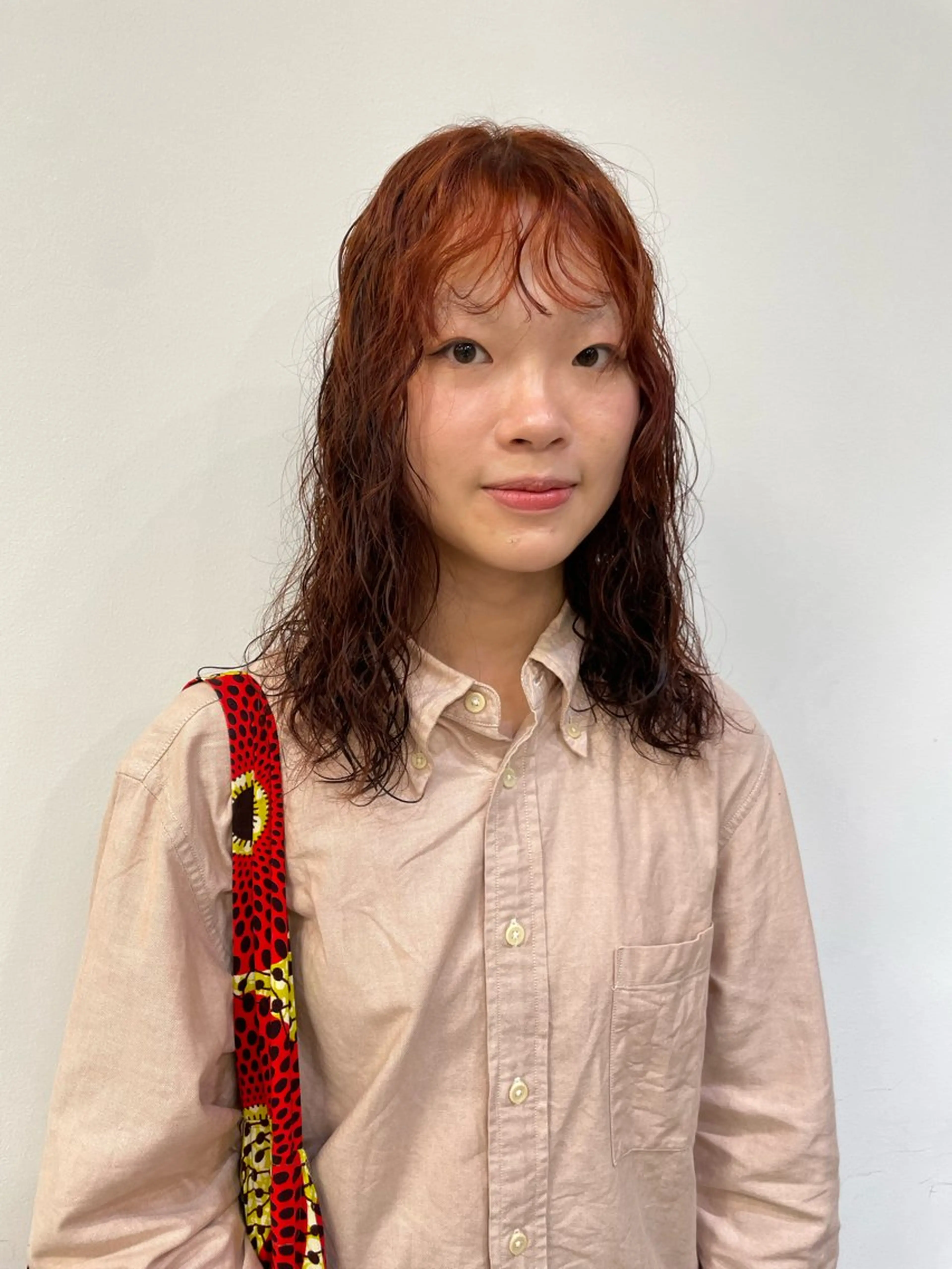 ミディアム カラー パーマ 金尾 凜のヘアスタイル