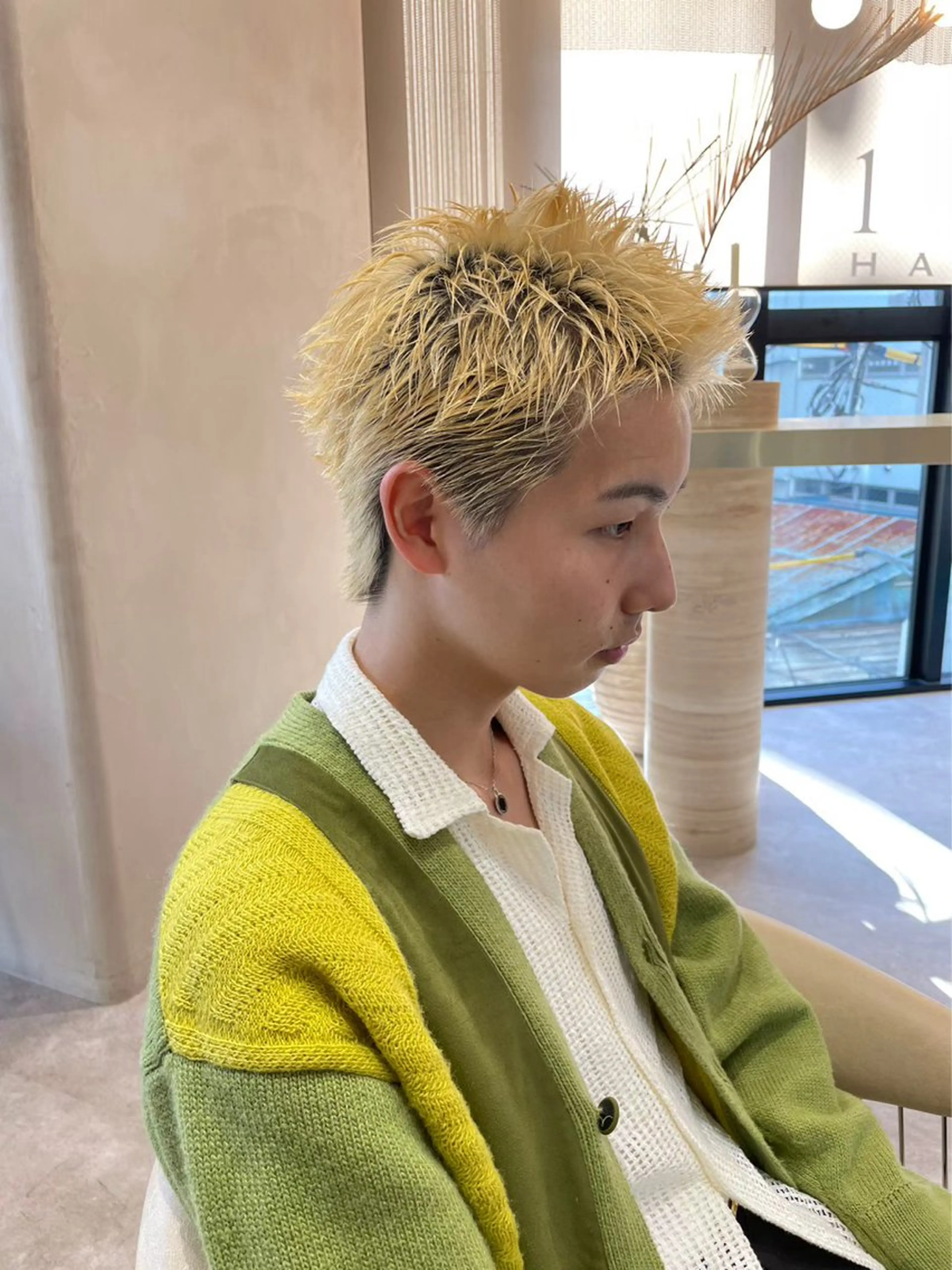 ショート カラー メンズ ヘアカラー heavenly by HAVANA新宿所属・メンズショート/ピン パーマ/新宿/フウガのヘアスタイル