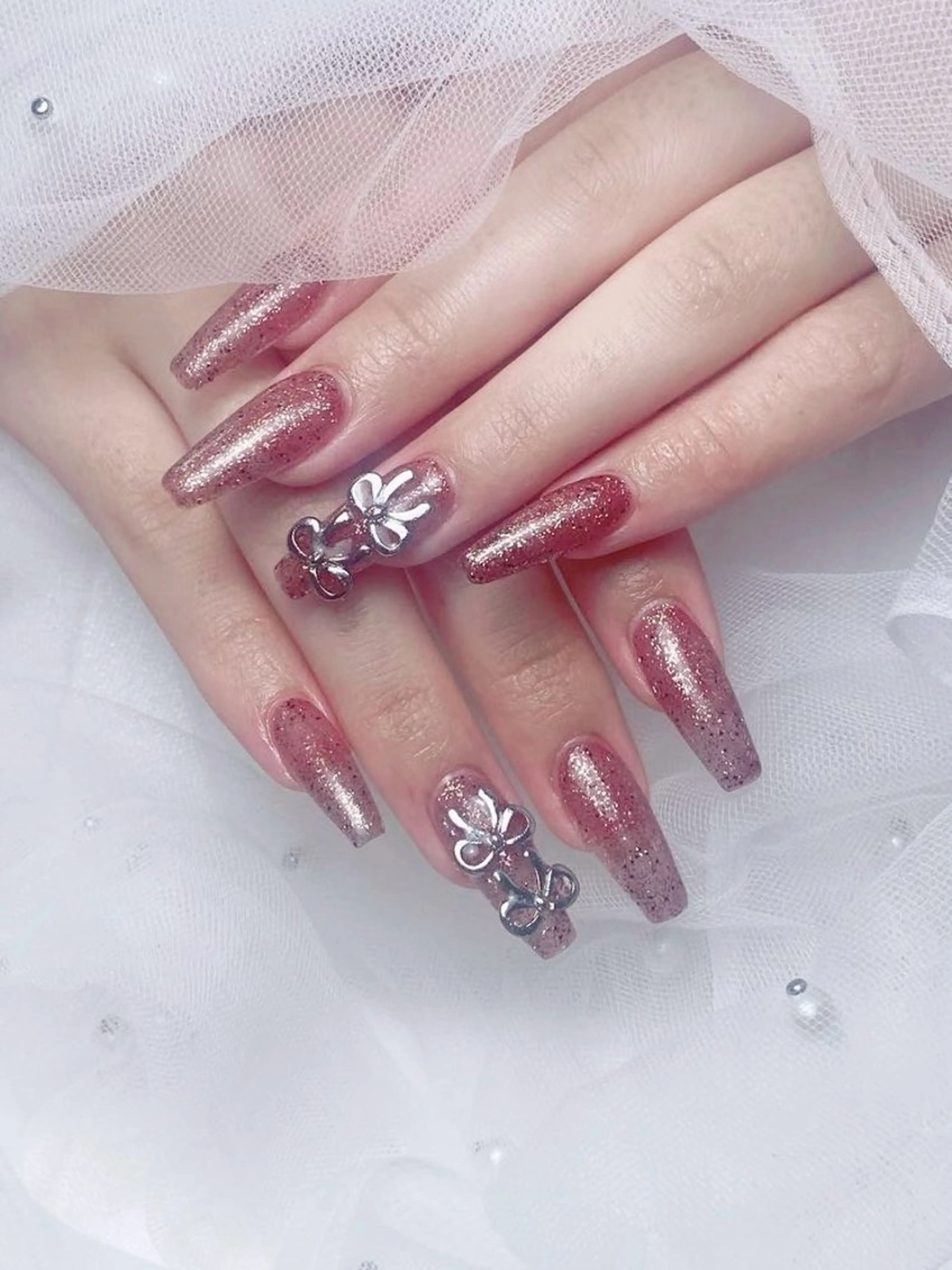 ネイル フレンチネイル ジェルネイル ハート 韓国ネイル マグネットネイル ハンドネイル ネイルサロン lotusのネイルデザイン