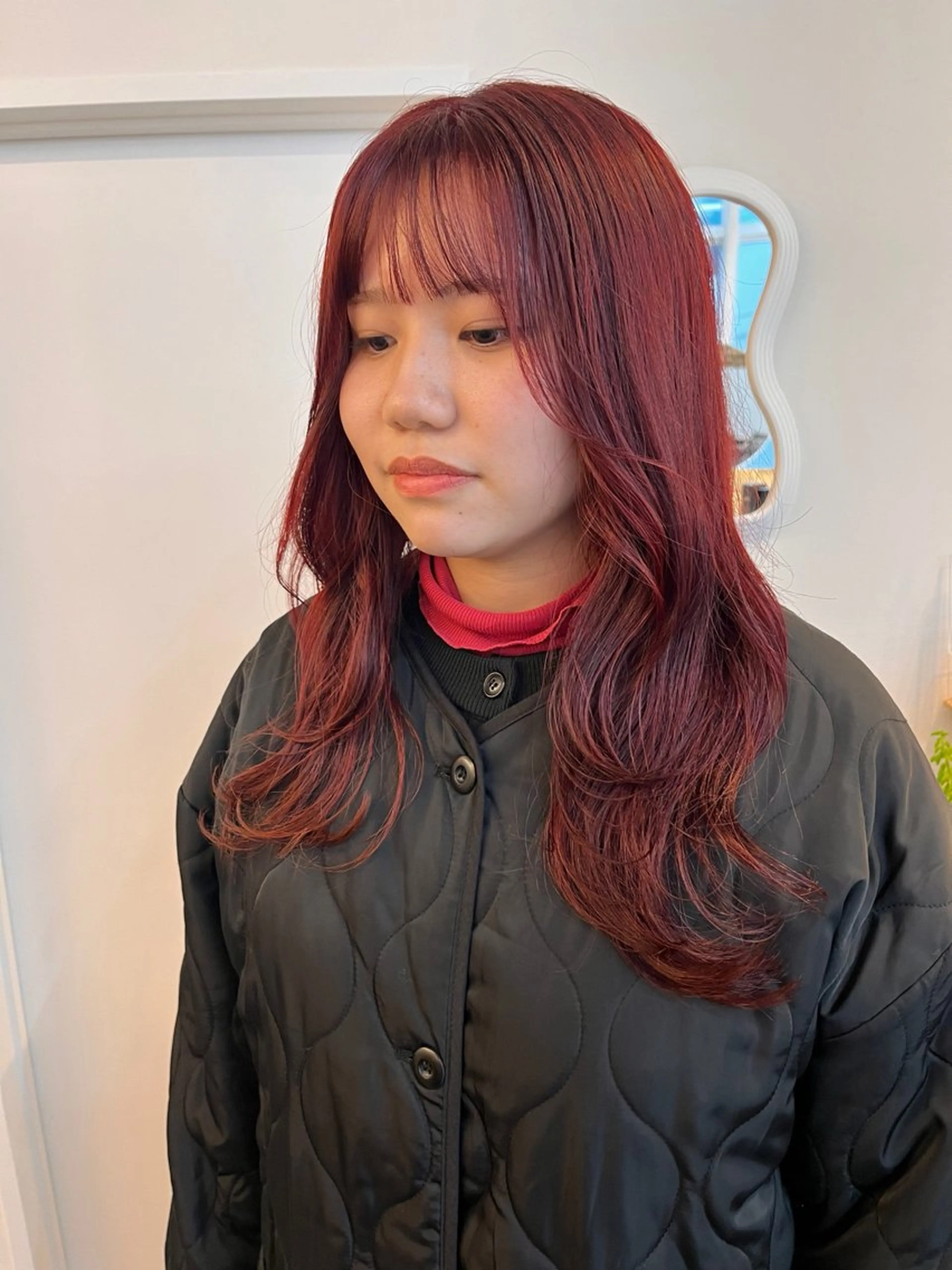 セミロング カラー ブリーチ ダブルカラー ブリーチなしカラー ヘアカラー レイヤーカット/韓国 ヘア/ honokaのヘアスタイル