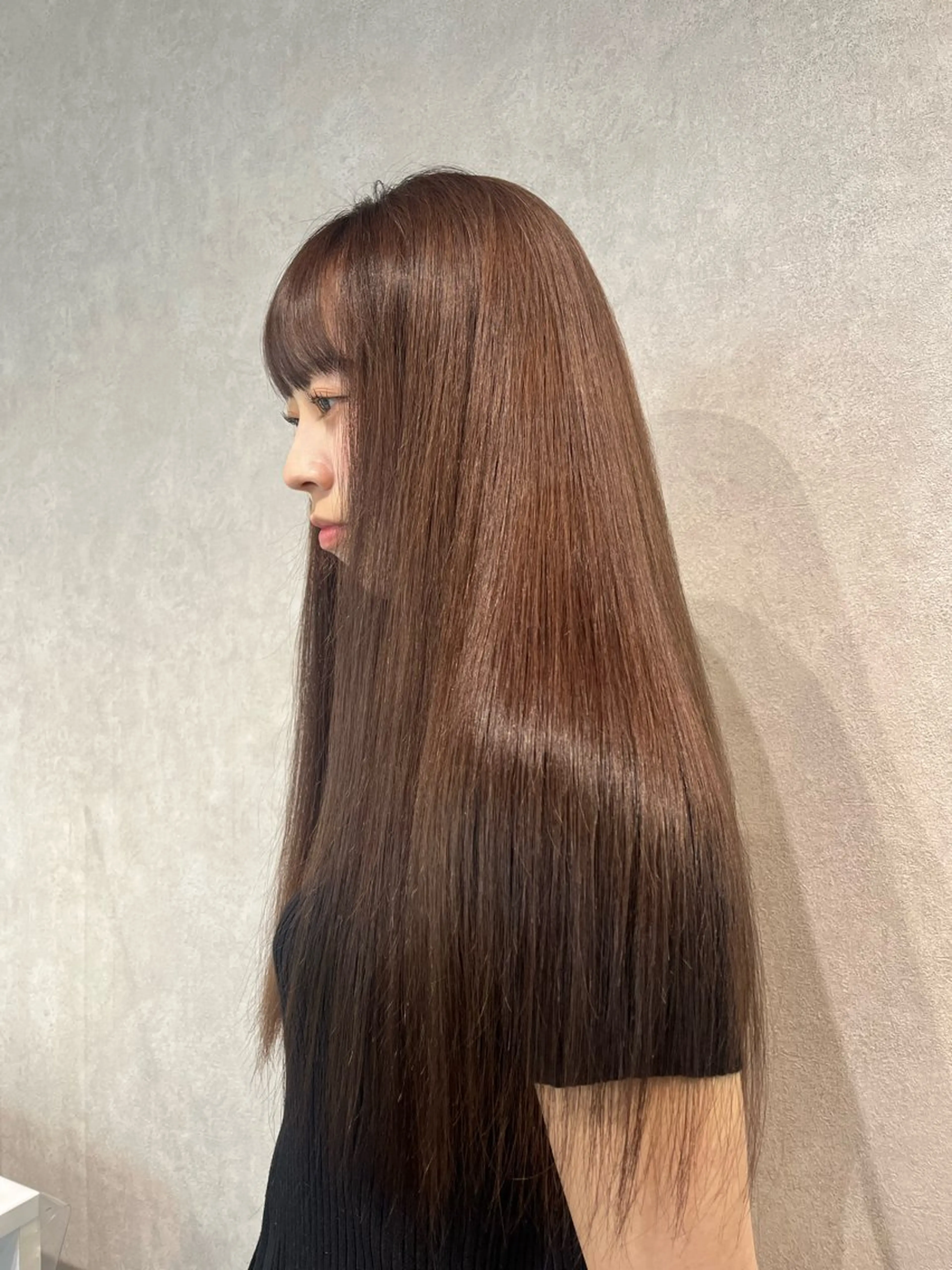 ロング カラー ココアグレージュ グレージュ ヘアカラー 艶ハイトーン/ 輝保🤍✨のヘアスタイル