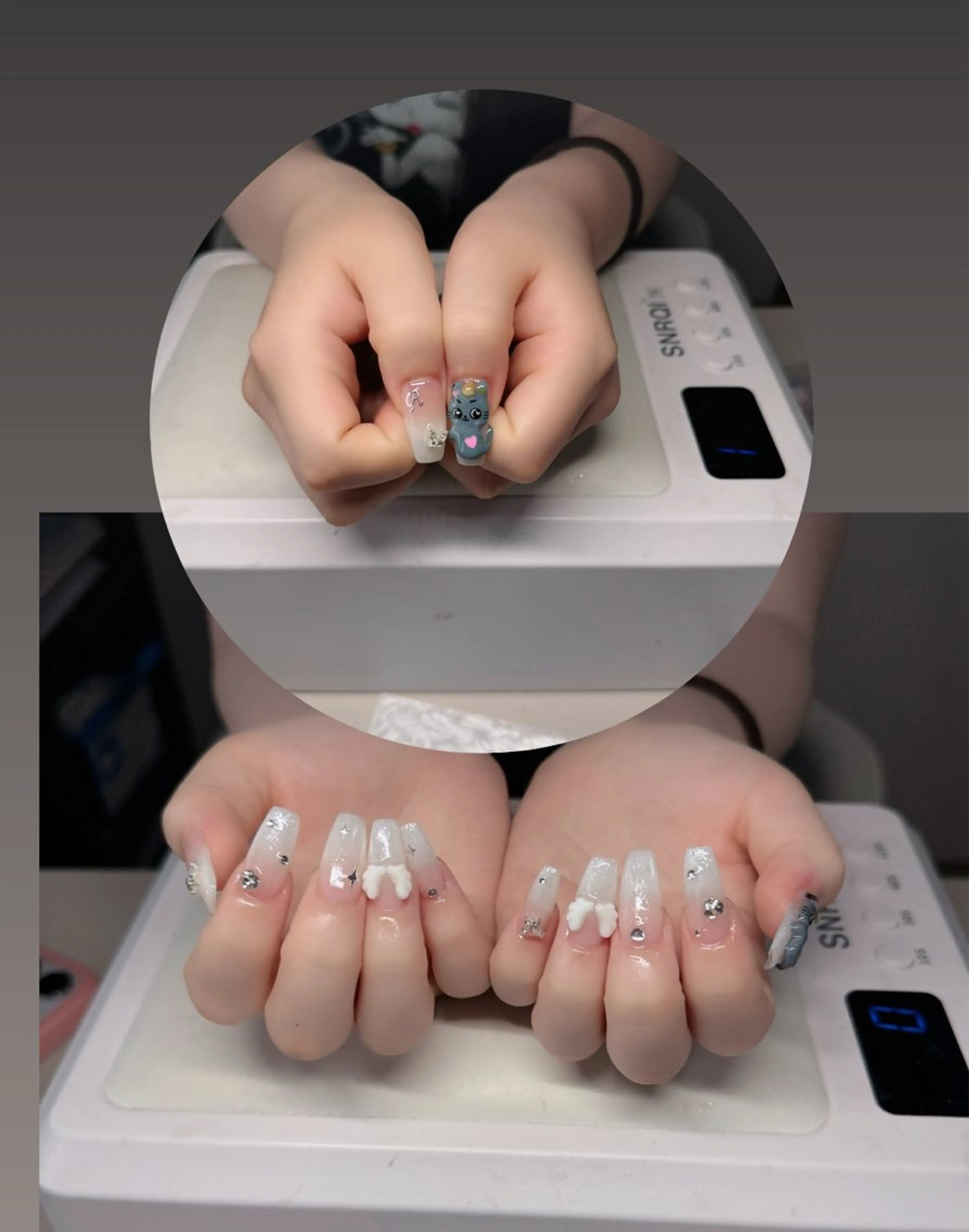 ネイル チークネイル フレンチネイル グラデーション 韓国ネイル マグネットネイル Hana nail所属・Hana Nailのネイルデザイン